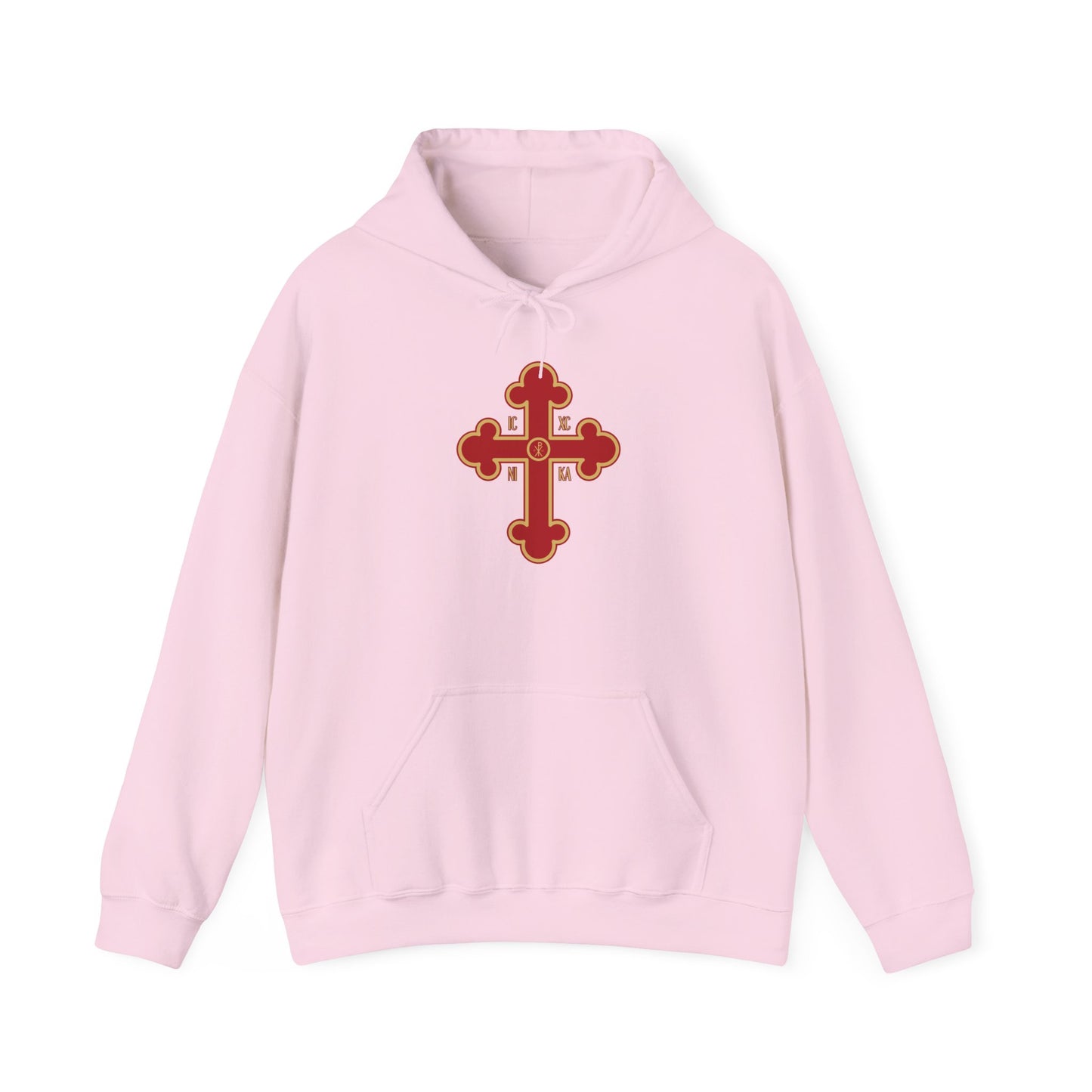 Greek Orthodox Cross Red Gold GOYA Unisex Heavy Blend™ Hooded Sweatshirt