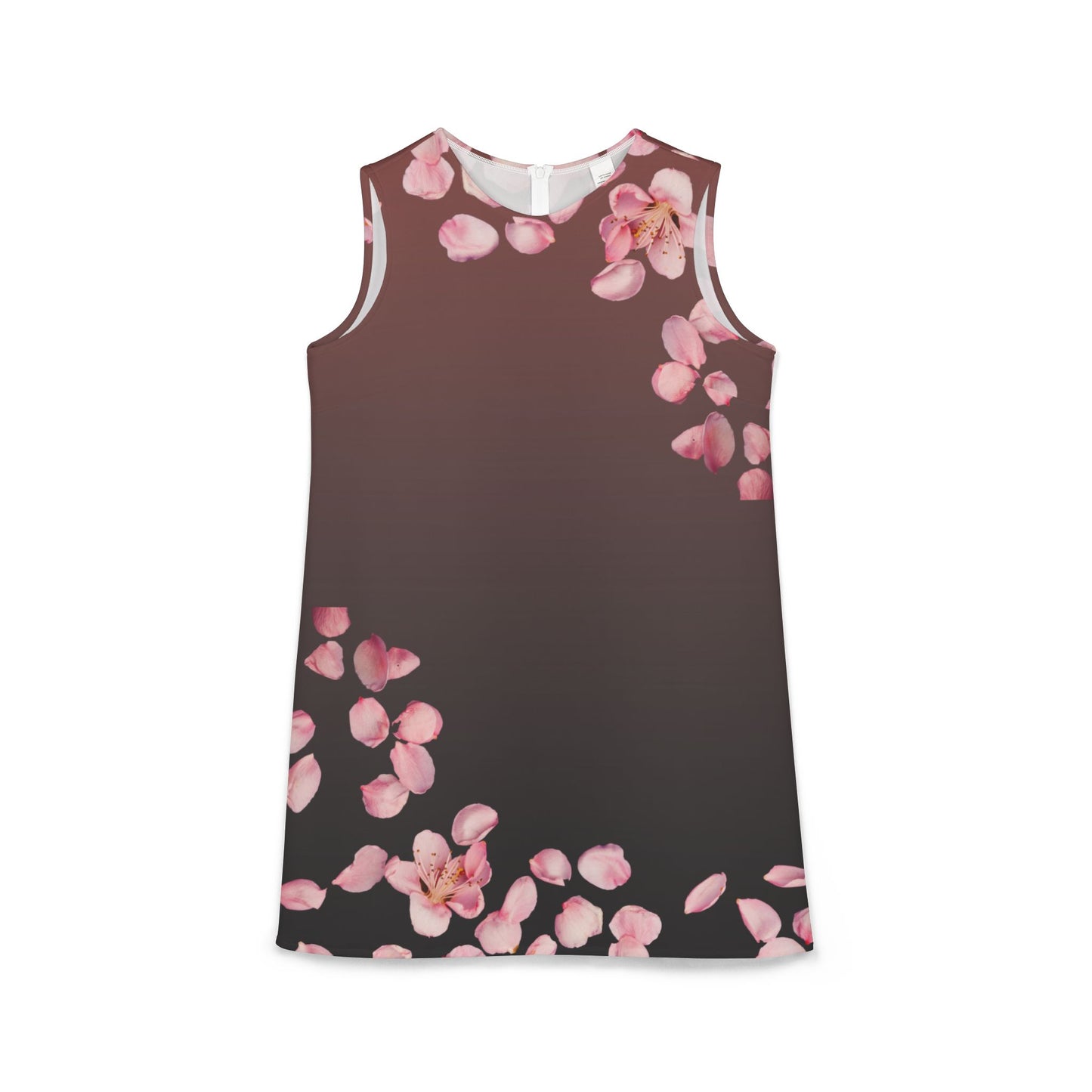Black Pink Floral A-line Sleeveless Dress Kiki Collection