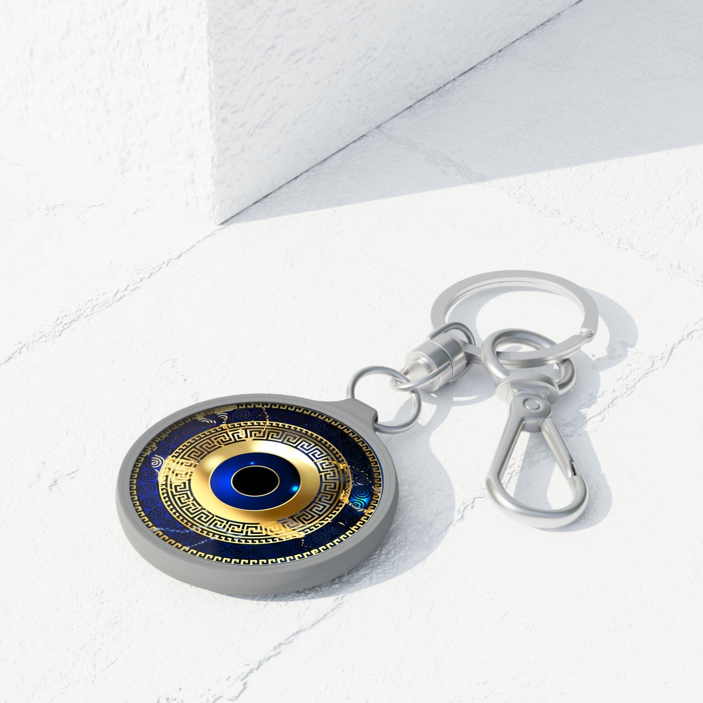 Mati Evil Eye Blue Gold Keychain