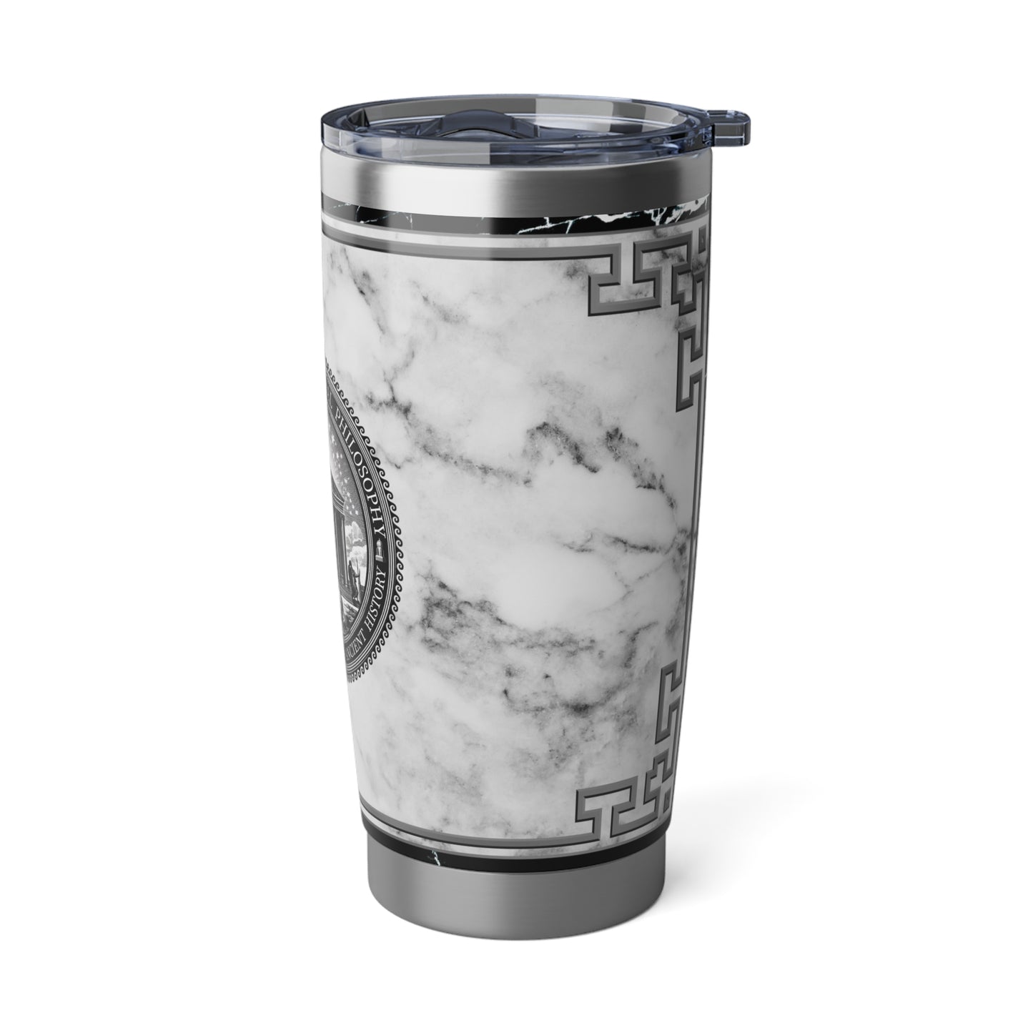 Institute Natural Philosophy Greek Key White Marbleized Vagabond 20oz Tumbler