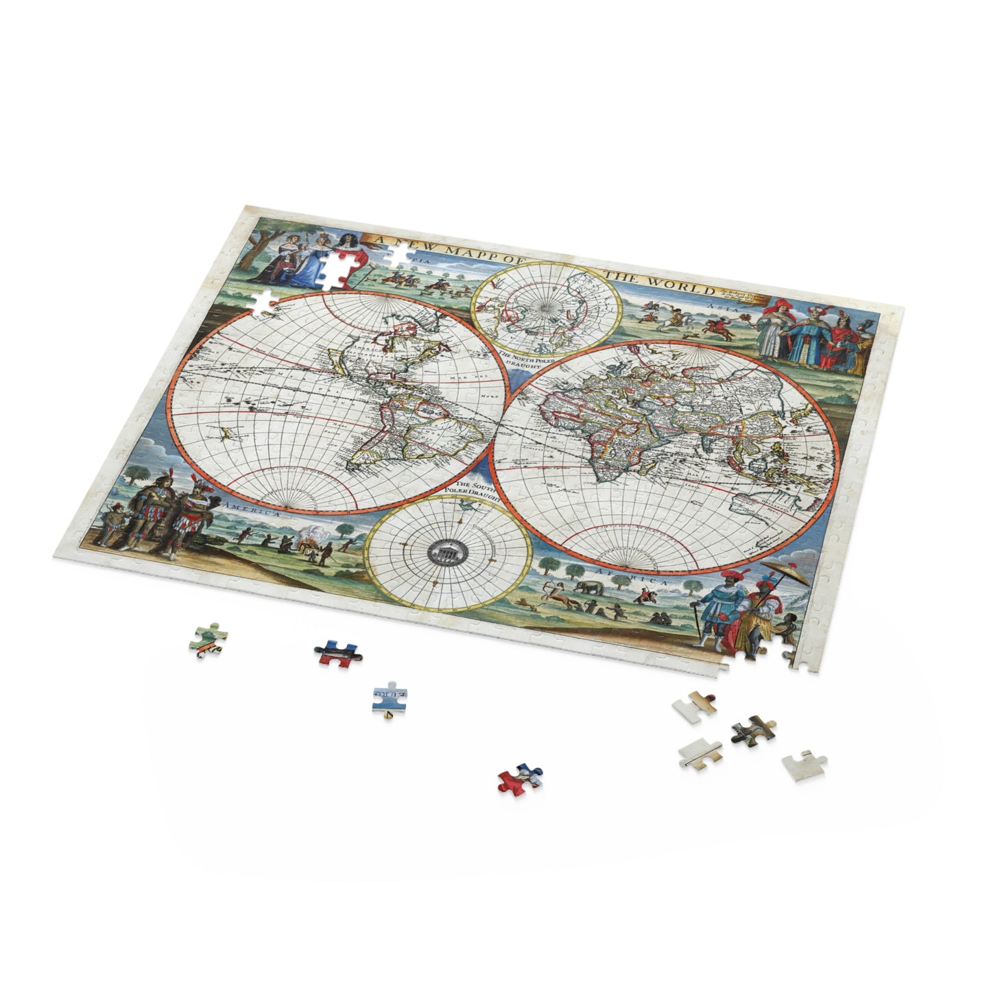 Atlas 1676 Map of the World Institute Natural Philosophy Puzzle (120, 252, 500-Piece)