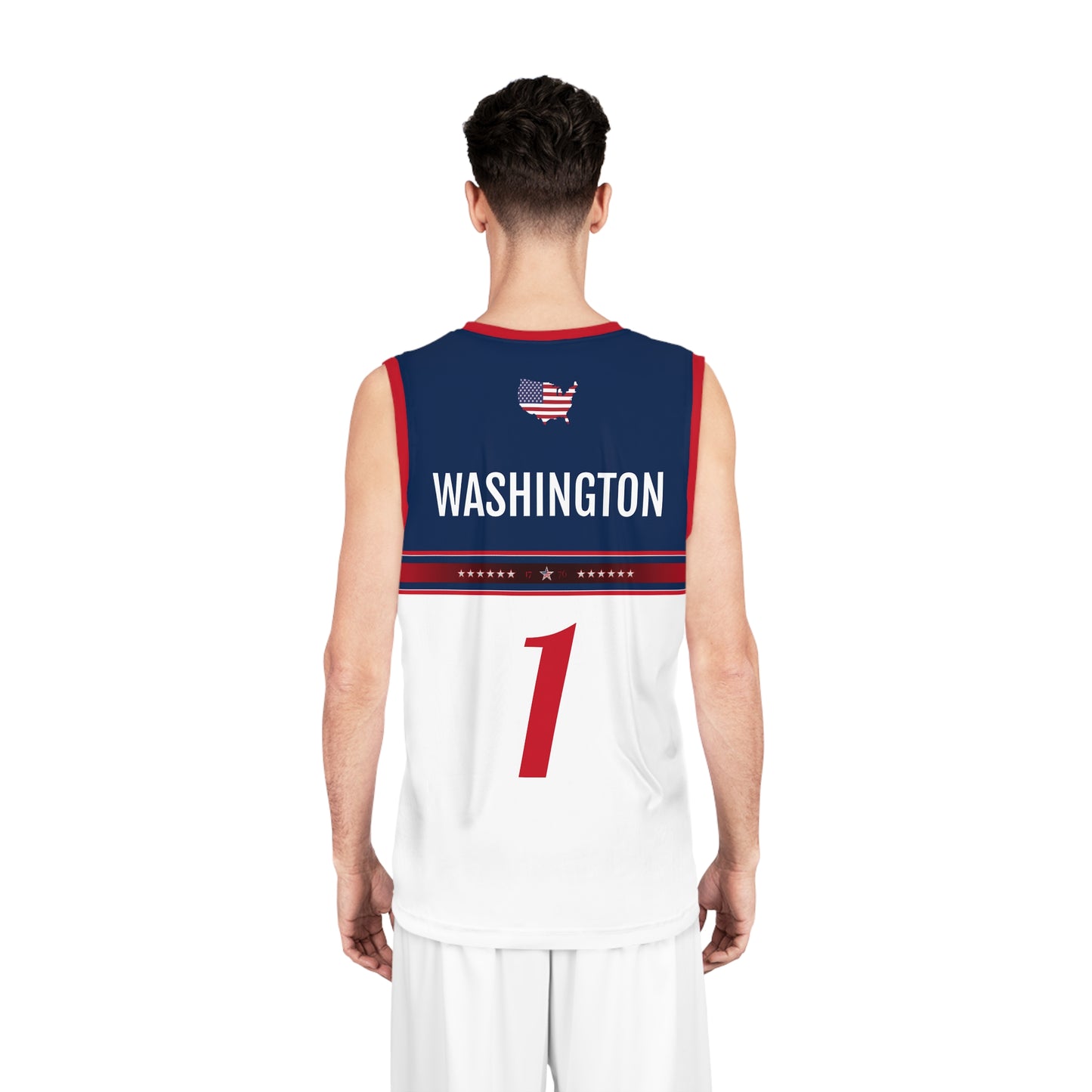 USA White Blue Red Washington Basketball Jersey