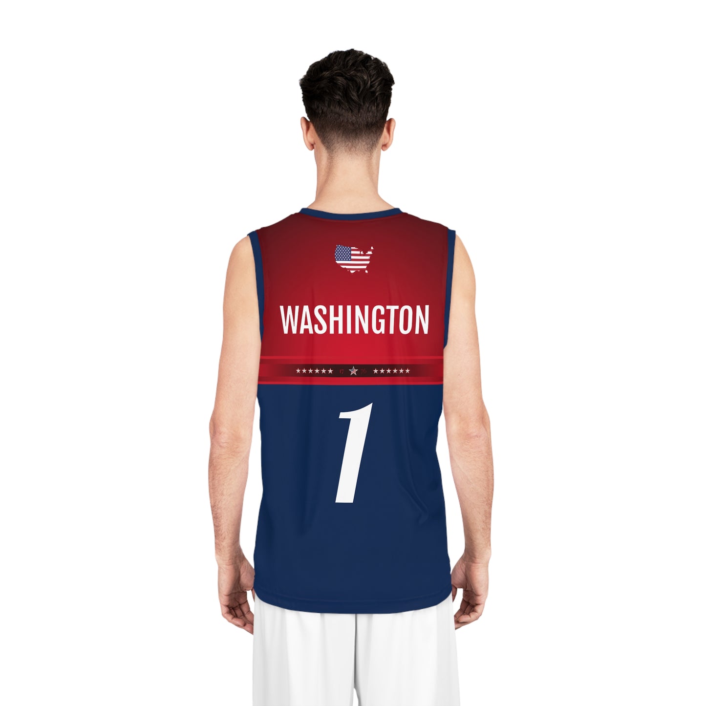 USA Red Blue White Washington Basketball Jersey