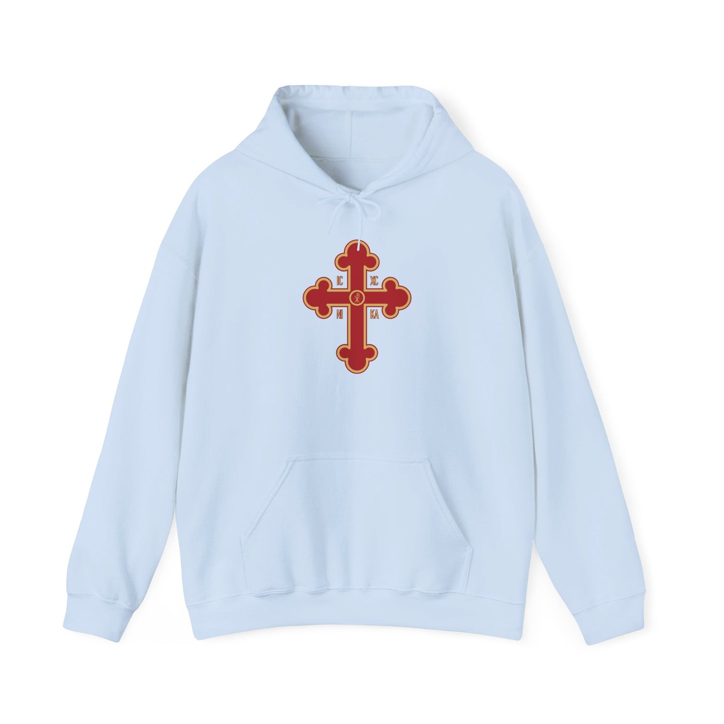 Greek Orthodox Cross Red Gold GOYA Unisex Heavy Blend™ Hooded Sweatshirt