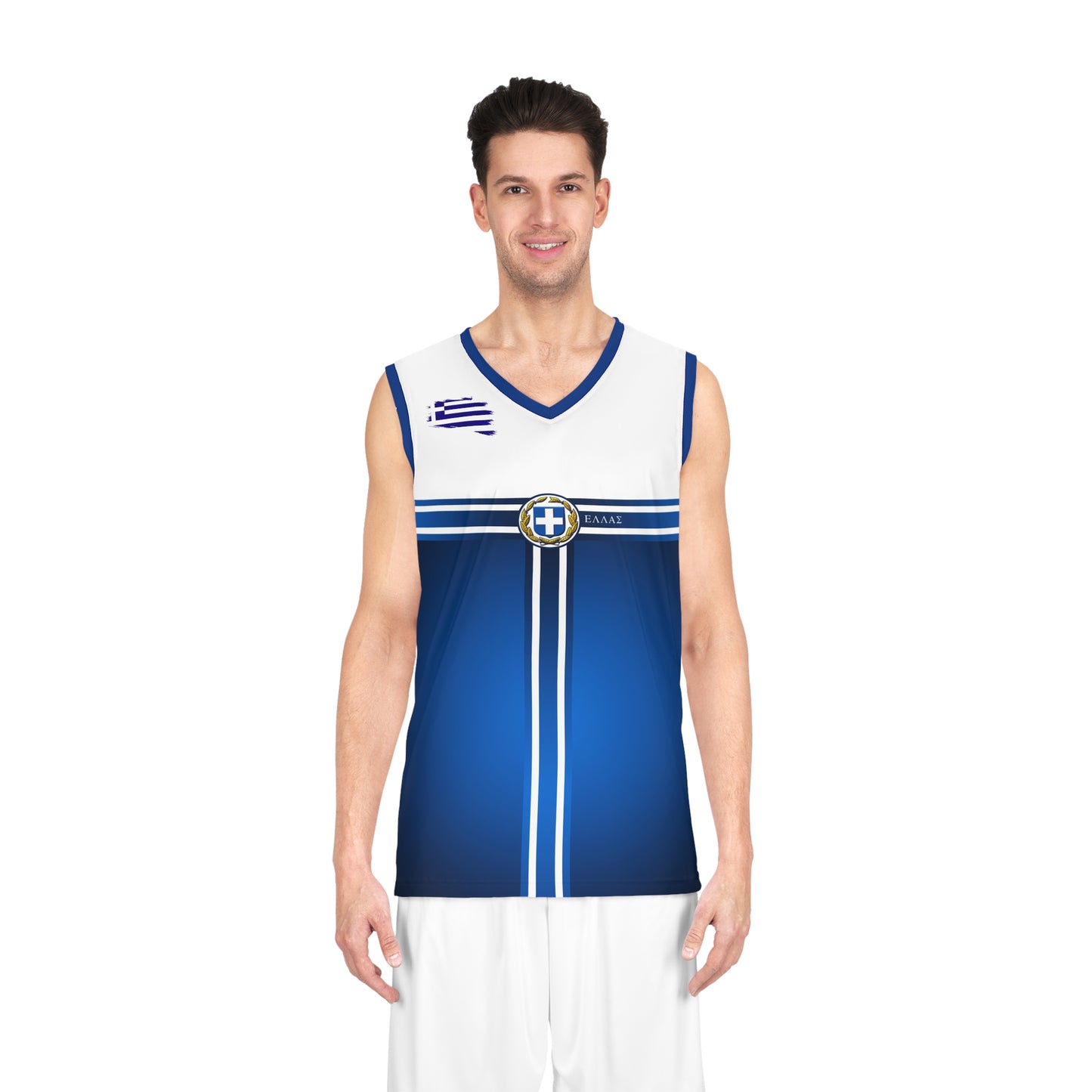 Greece Blue White Basketball Jersey
