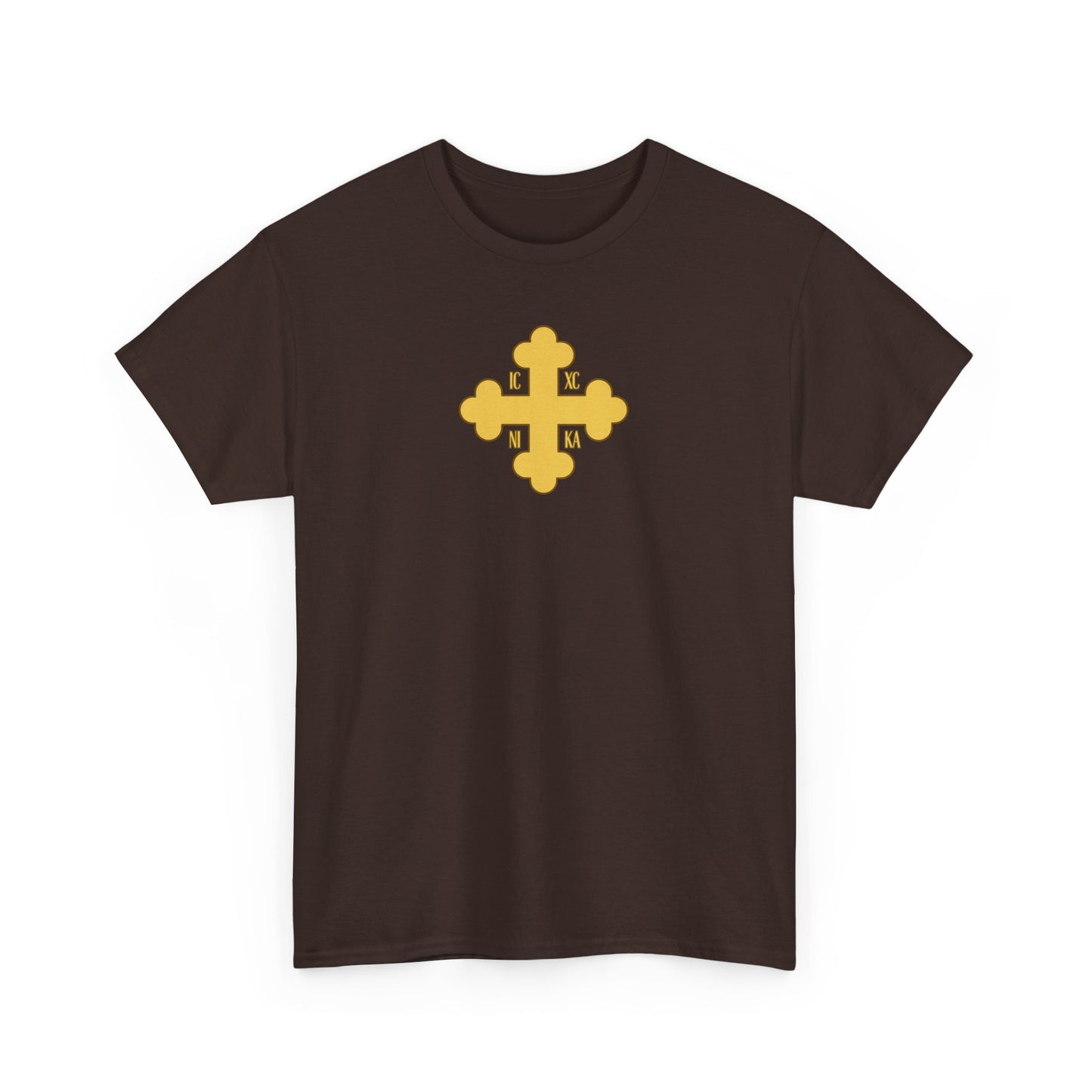 Greek Orthodox Cross Gold GOYA Unisex Heavy Cotton Tee