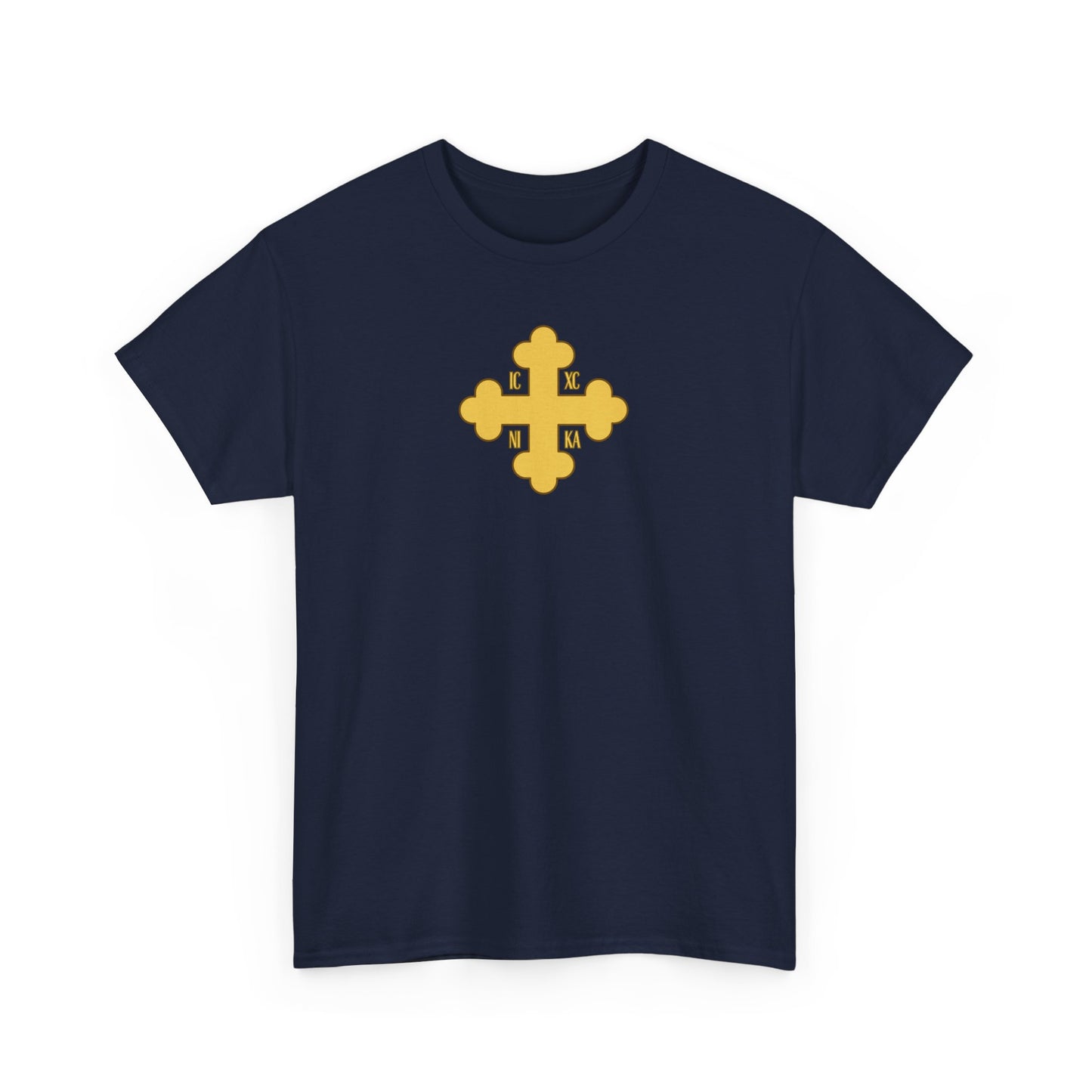 Greek Orthodox Cross Gold GOYA Unisex Heavy Cotton Tee