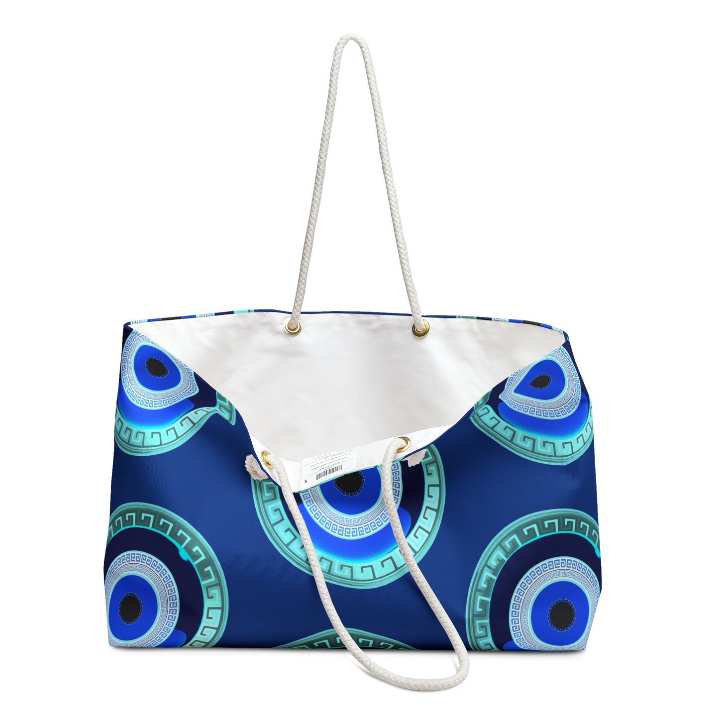 Blue White Mati Evil Eye Weekender Bag