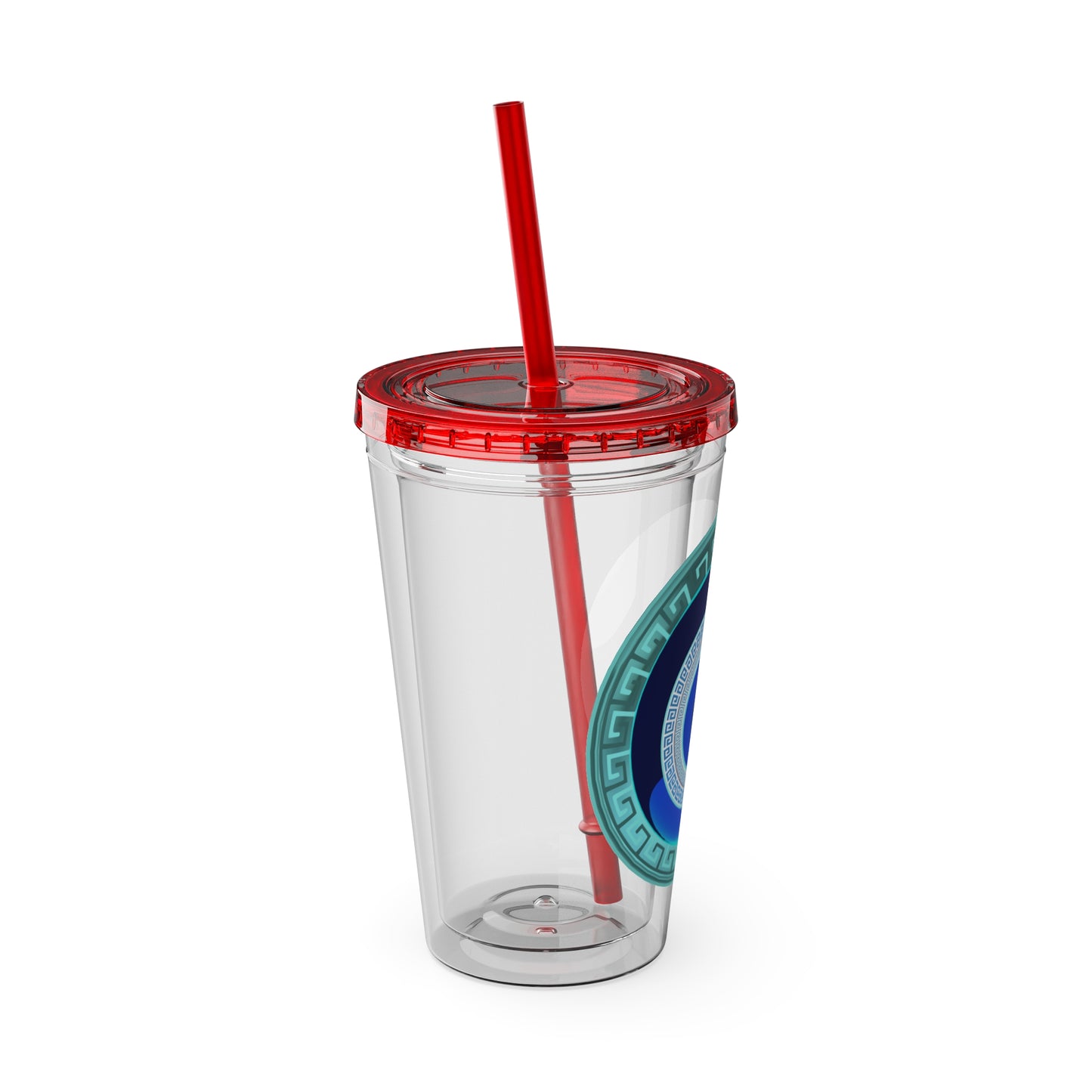 Mati Evil Eye Sunsplash Tumbler with Straw, 16oz