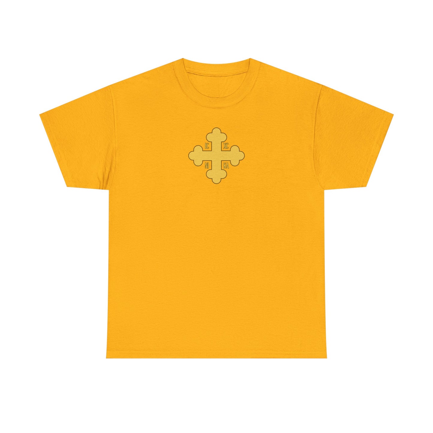 Greek Orthodox Cross Gold GOYA Unisex Heavy Cotton Tee
