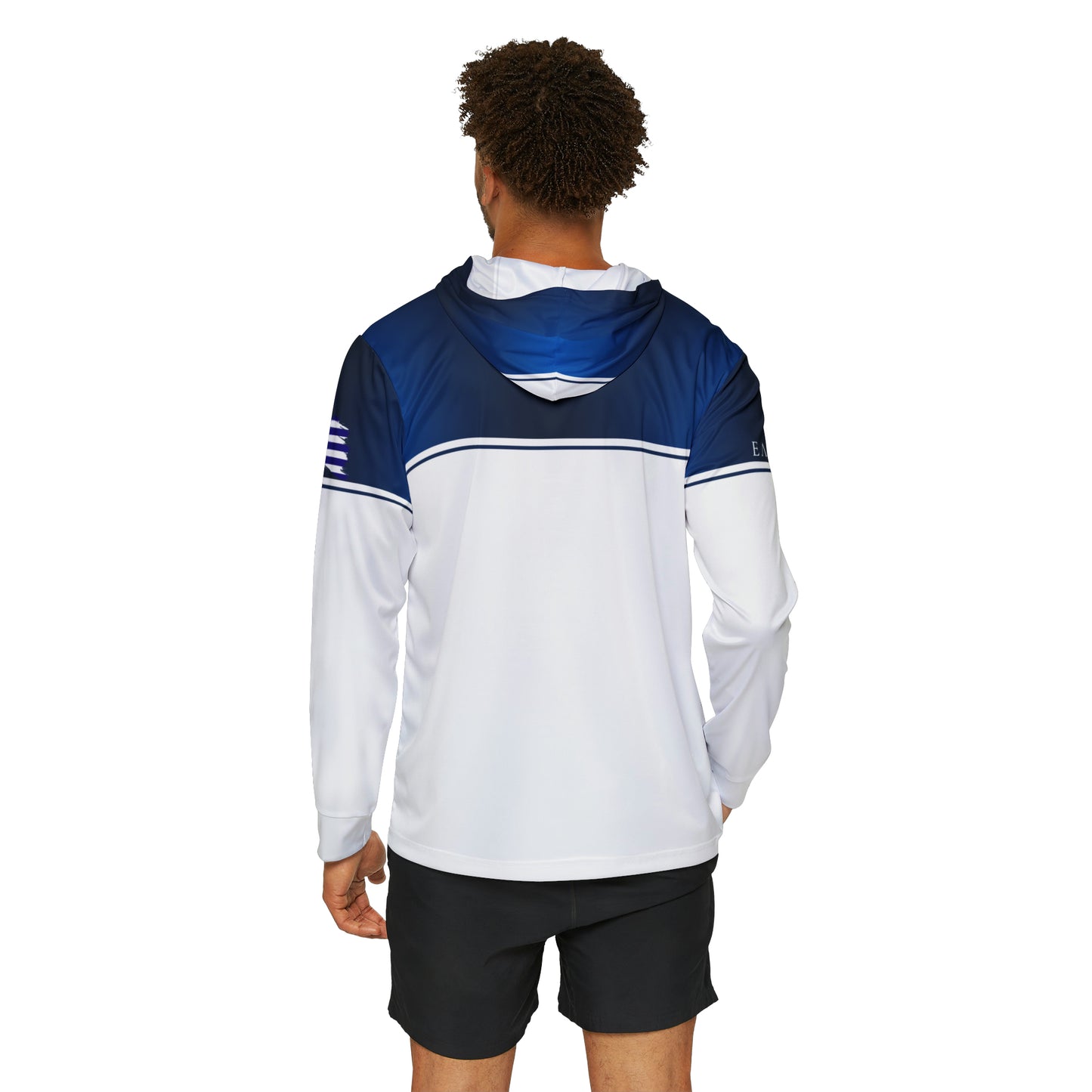 Ellas Greece Blue White Men's Sports Warmup Hoodie