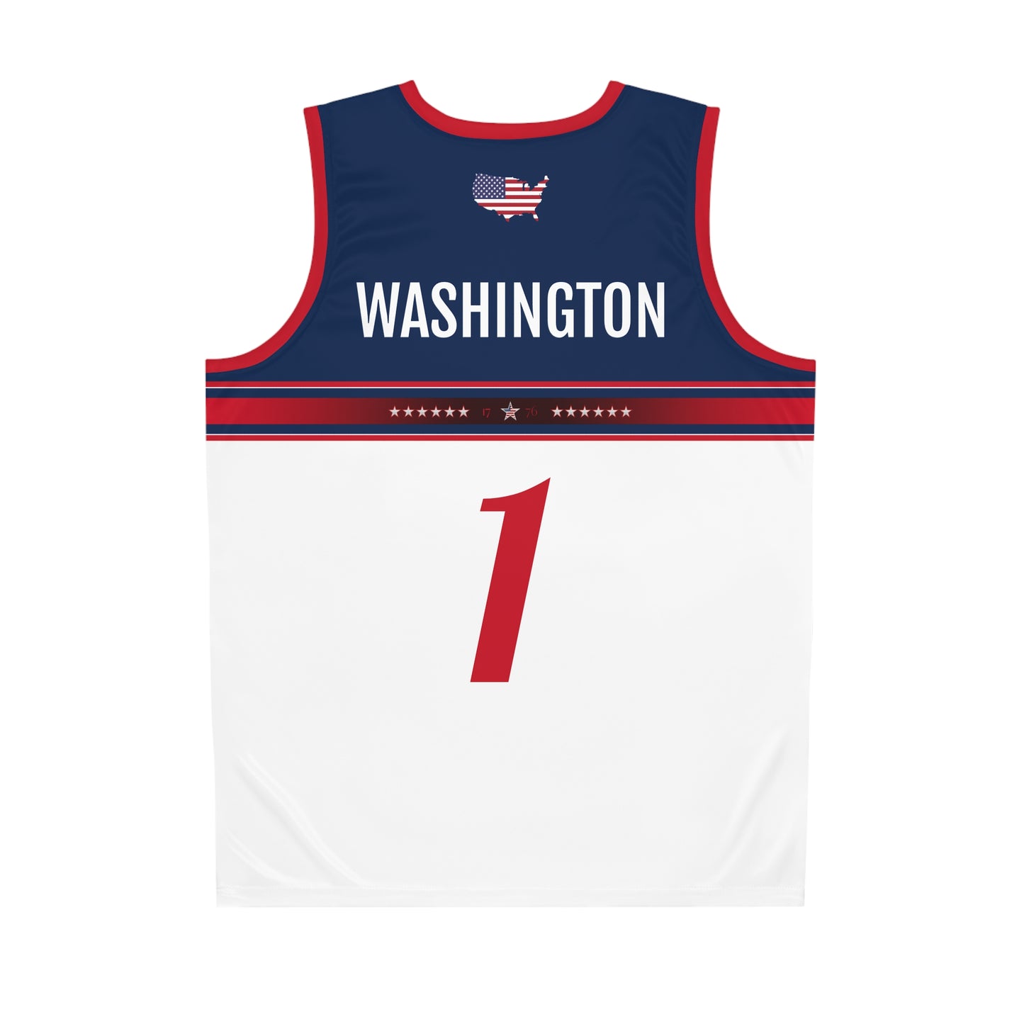 USA White Blue Red Washington Basketball Jersey