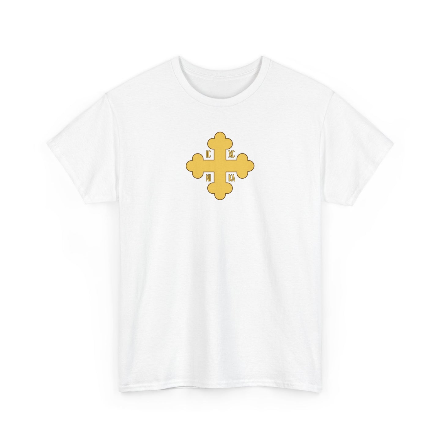 Greek Orthodox Cross Gold GOYA Unisex Heavy Cotton Tee