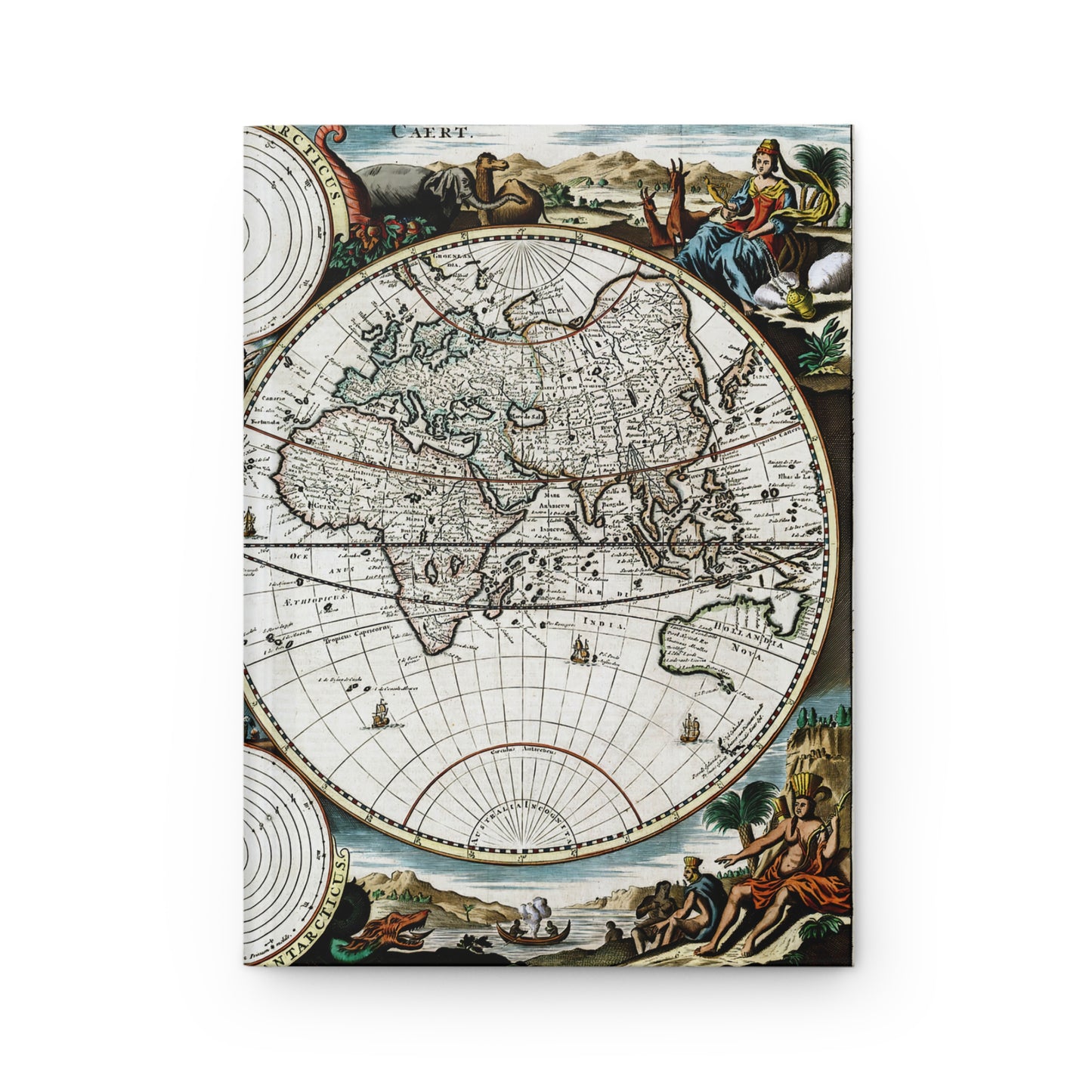 Atlas 1700 Map - Werelt Caert - Daniel Stoopendahl Hardcover Journal Matte