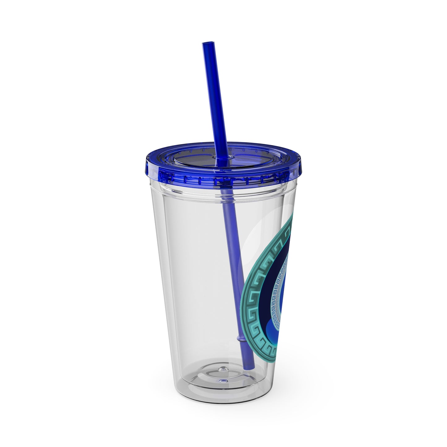 Mati Evil Eye Sunsplash Tumbler with Straw, 16oz