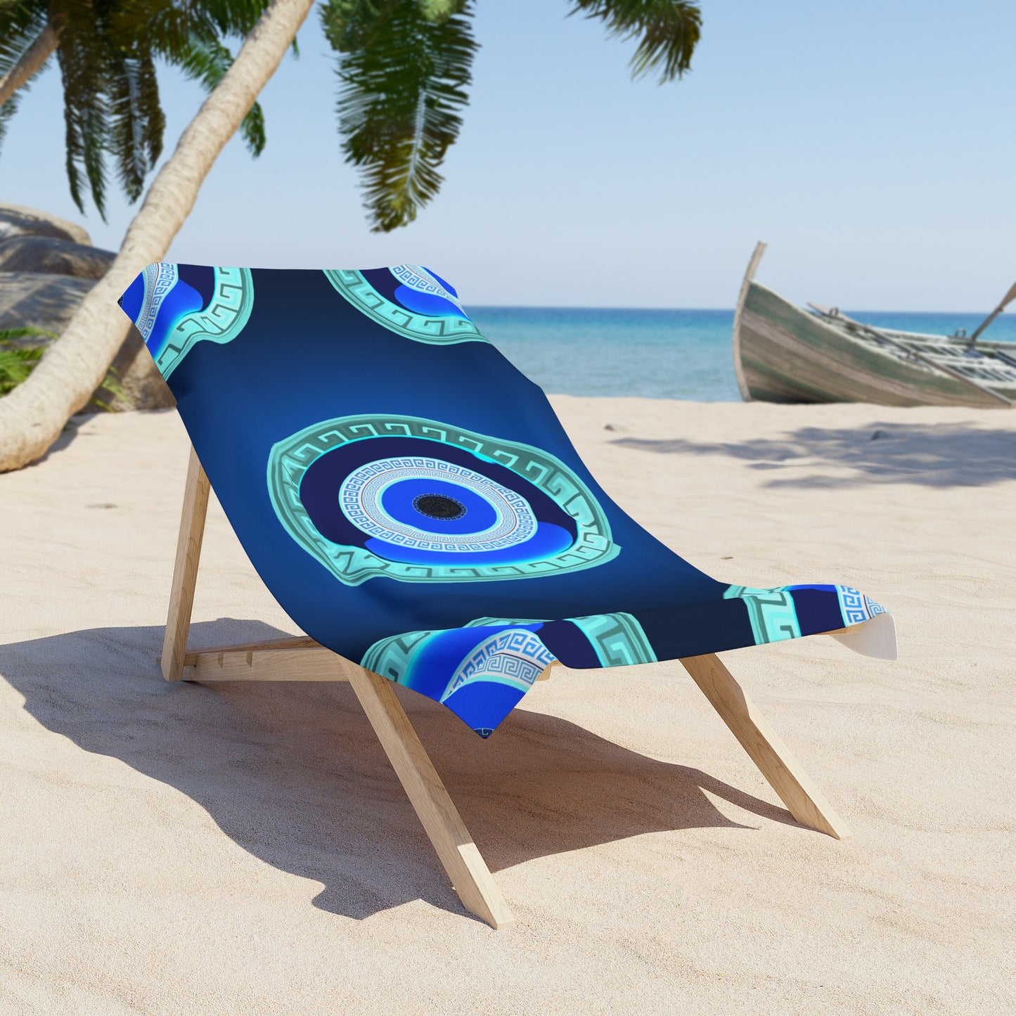 Mati Evil Eye Blue Beach Towel