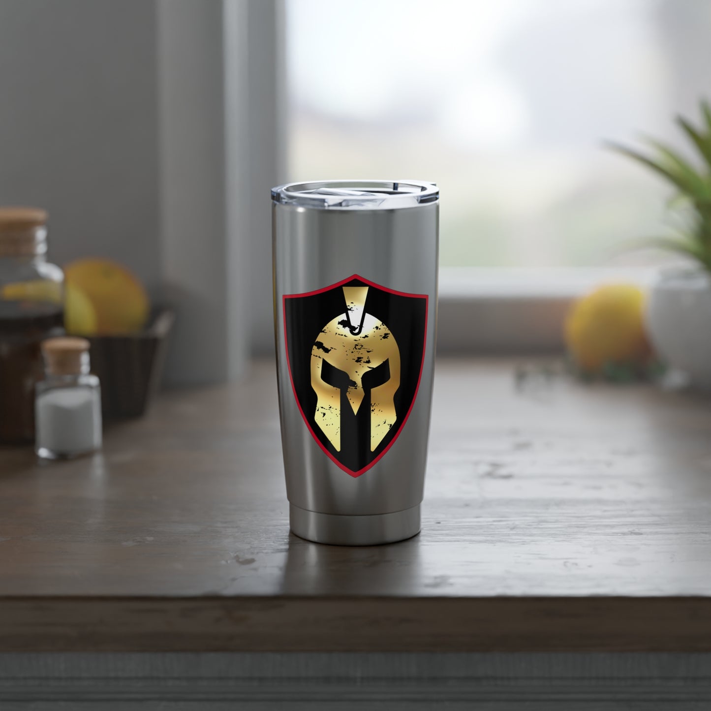 Spartan Shield Black Gold Vagabond 20oz Stainless Tumbler