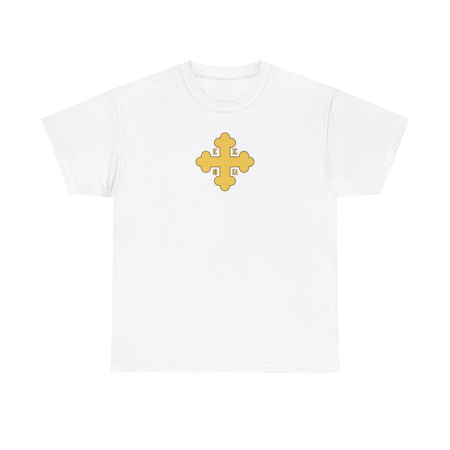 Greek Orthodox Cross Gold GOYA Unisex Heavy Cotton Tee