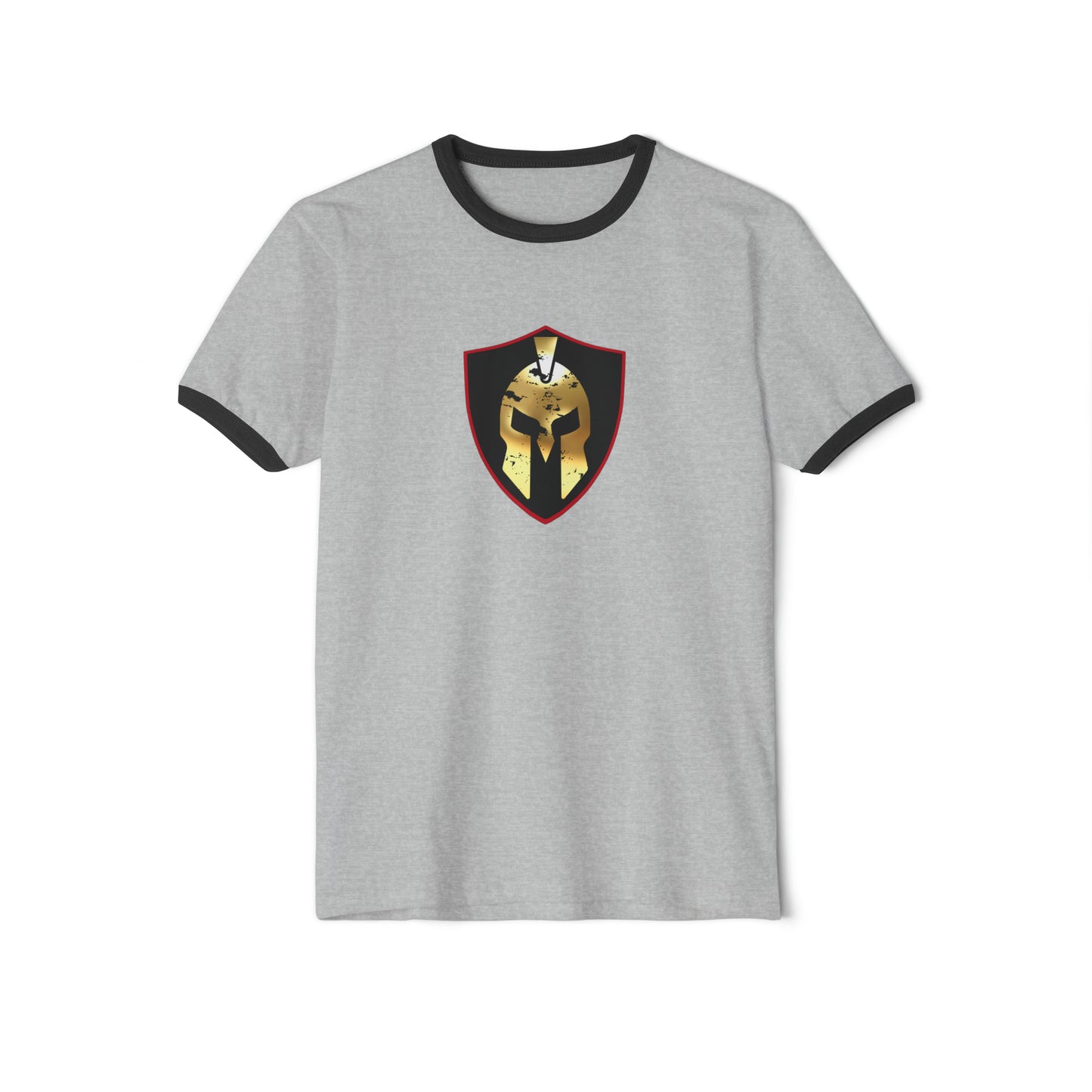 Spartan Helmet Gold Unisex Cotton Ringer T-Shirt