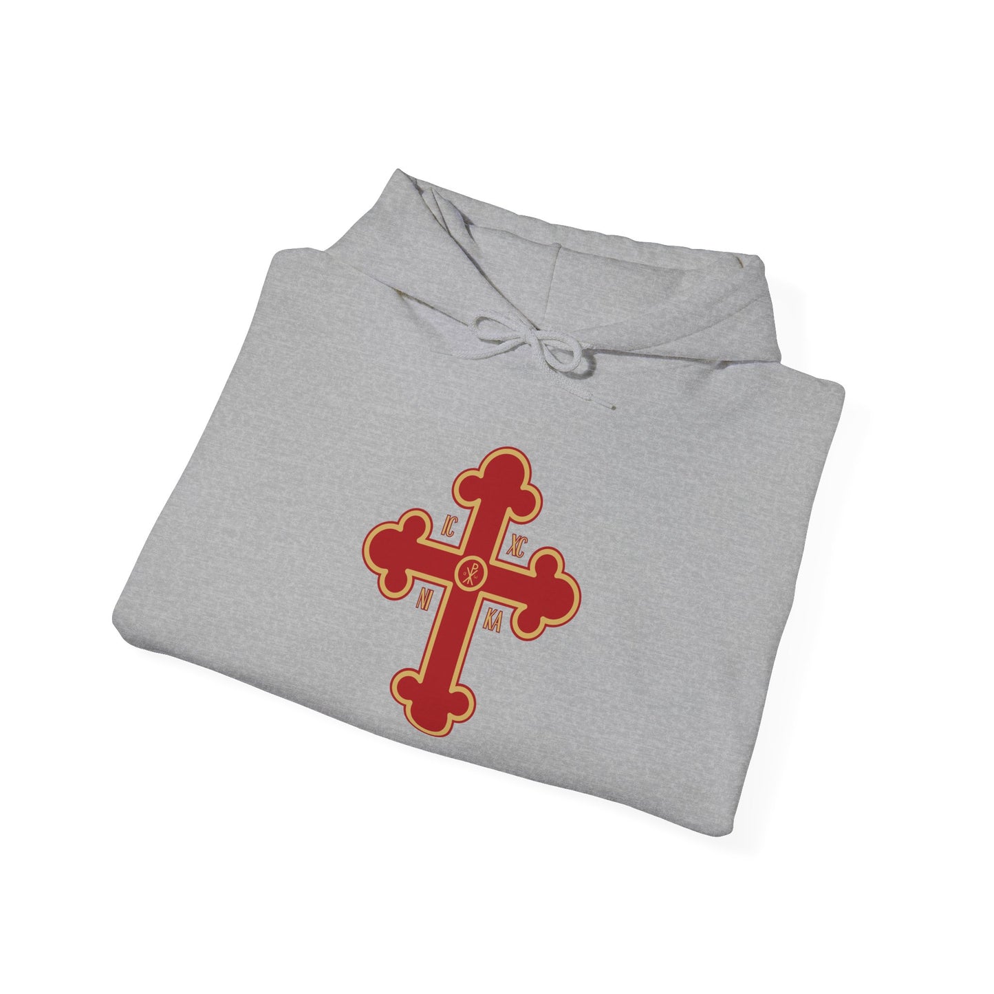 Greek Orthodox Cross Red Gold GOYA Unisex Heavy Blend™ Hooded Sweatshirt