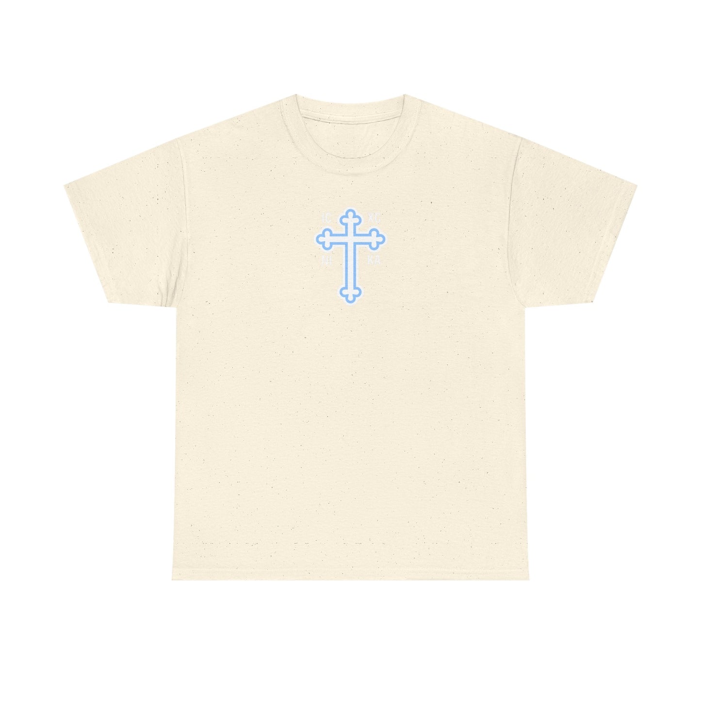 Greek Orthodox Cross White Blue GOYA Unisex Heavy Cotton Tee