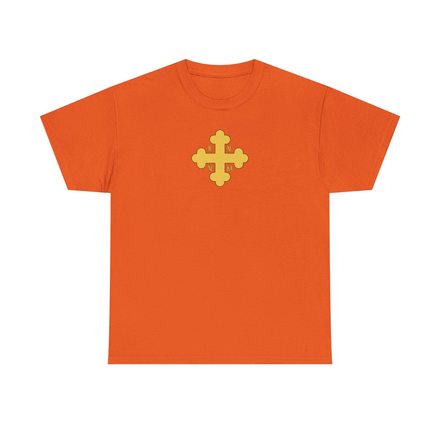 Greek Orthodox Cross Gold GOYA Unisex Heavy Cotton Tee