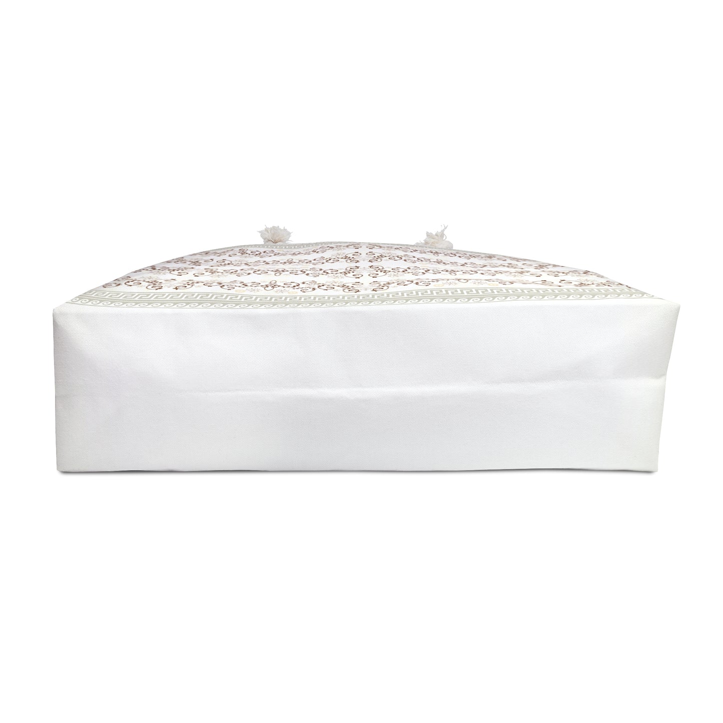 Cream Flowers Greek Key Weekender Bag