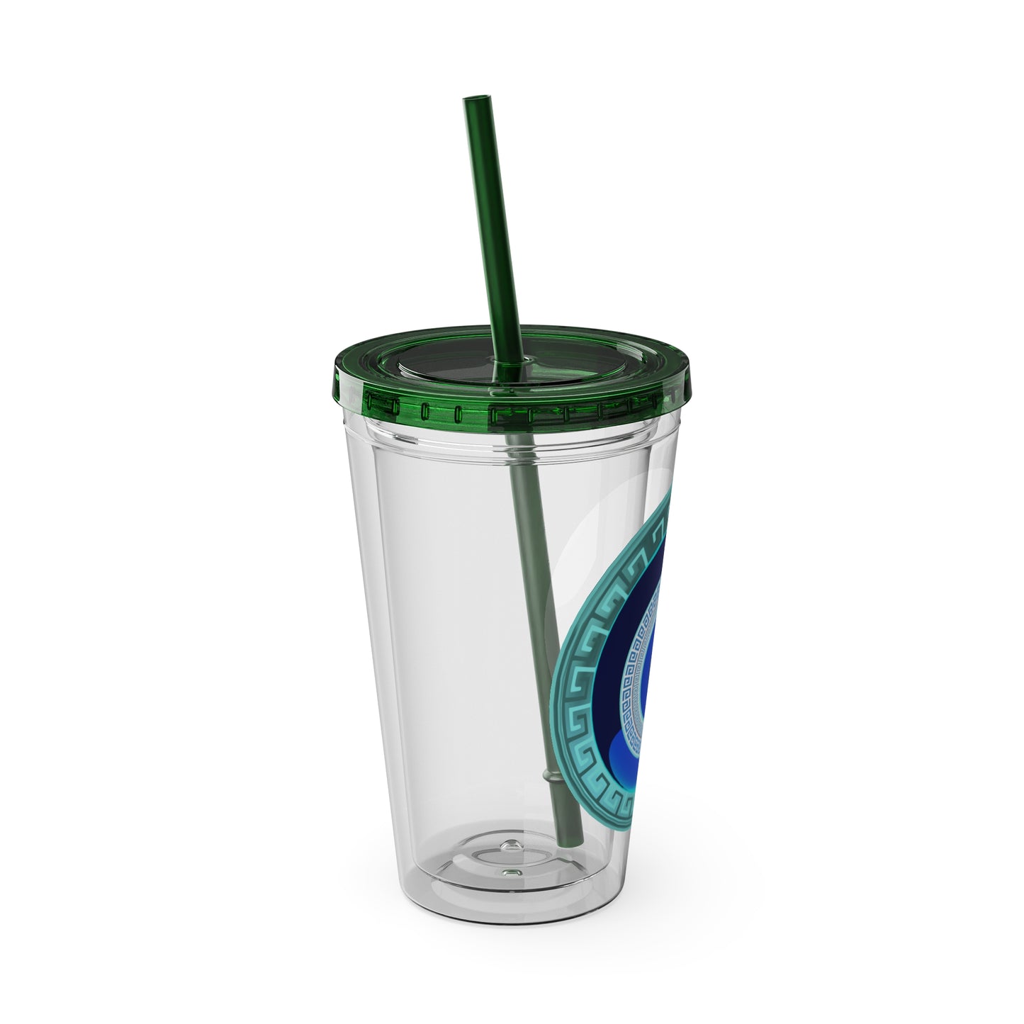 Mati Evil Eye Sunsplash Tumbler with Straw, 16oz