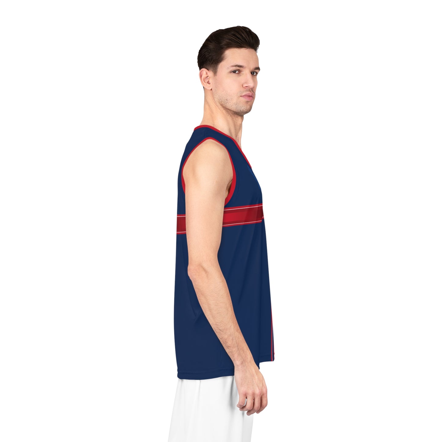 USA Navy Blue Red White Washington Basketball Jersey