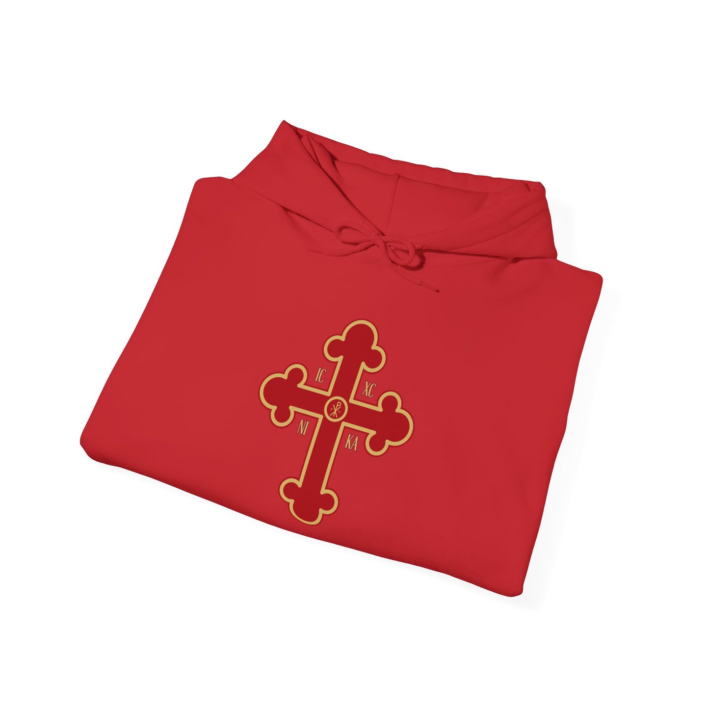 Greek Orthodox Cross Red Gold GOYA Unisex Heavy Blend™ Hooded Sweatshirt