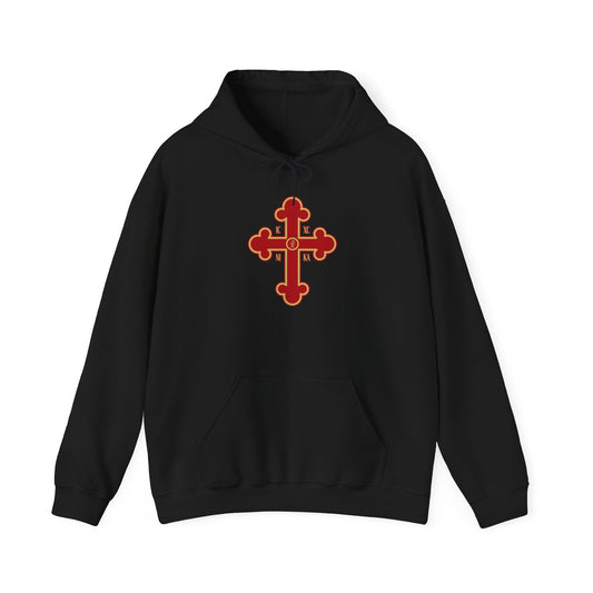 Greek Orthodox Cross Red Gold GOYA Unisex Heavy Blend™ Hooded Sweatshirt