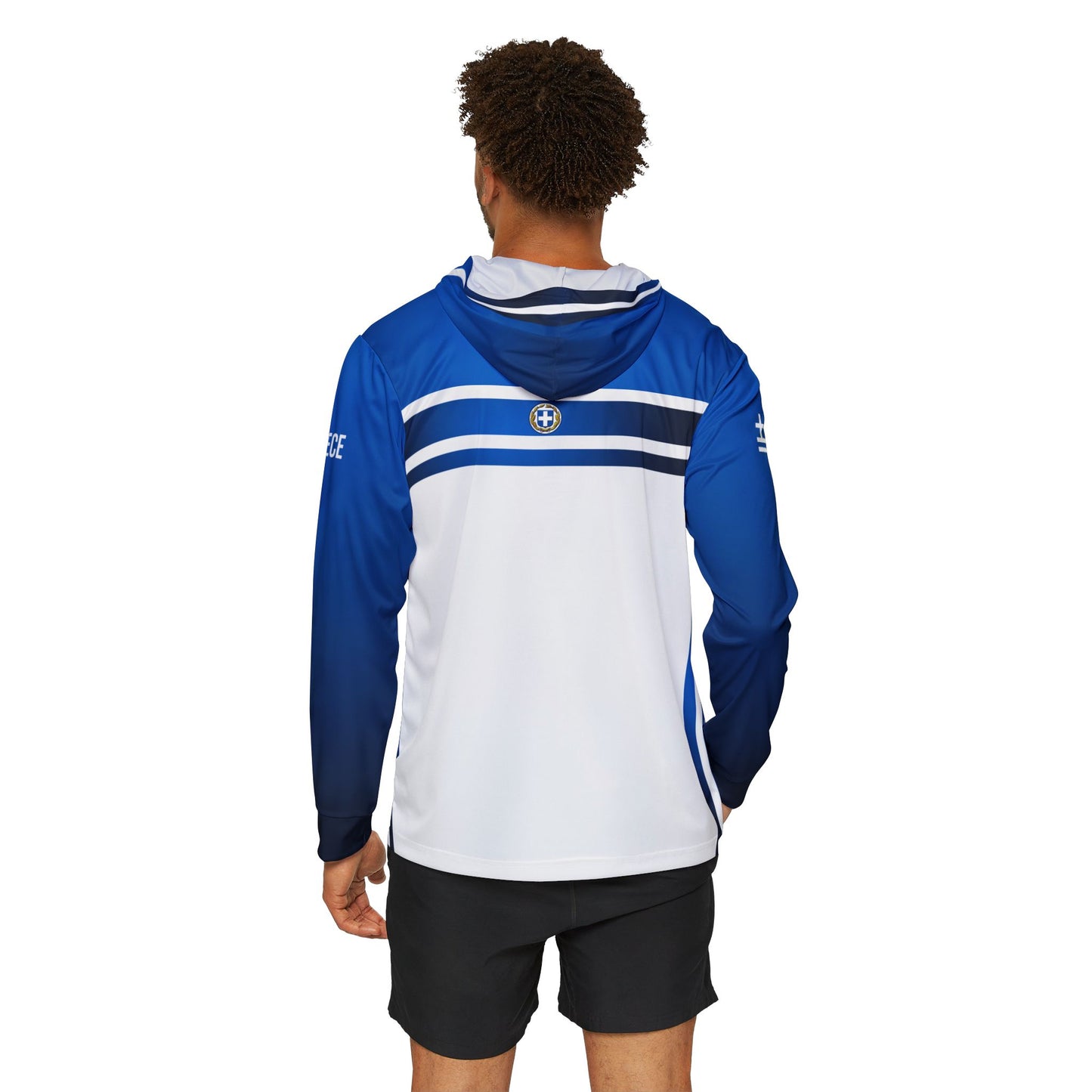 Greece Blue White Sports Warmup Hoodie