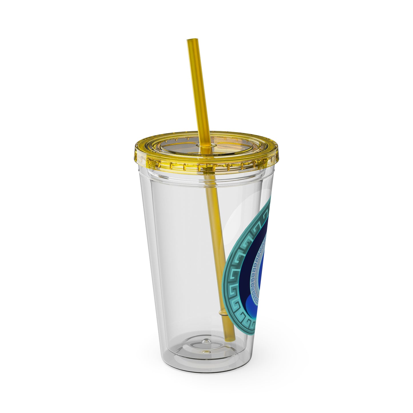 Mati Evil Eye Sunsplash Tumbler with Straw, 16oz