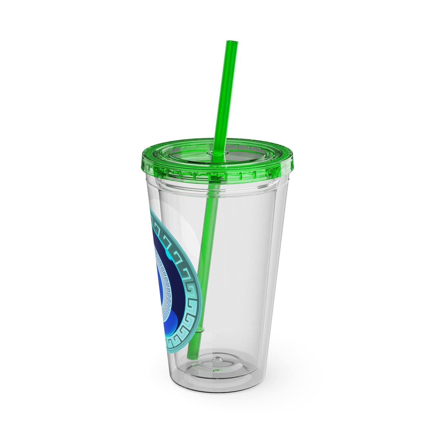 Mati Evil Eye Sunsplash Tumbler with Straw, 16oz