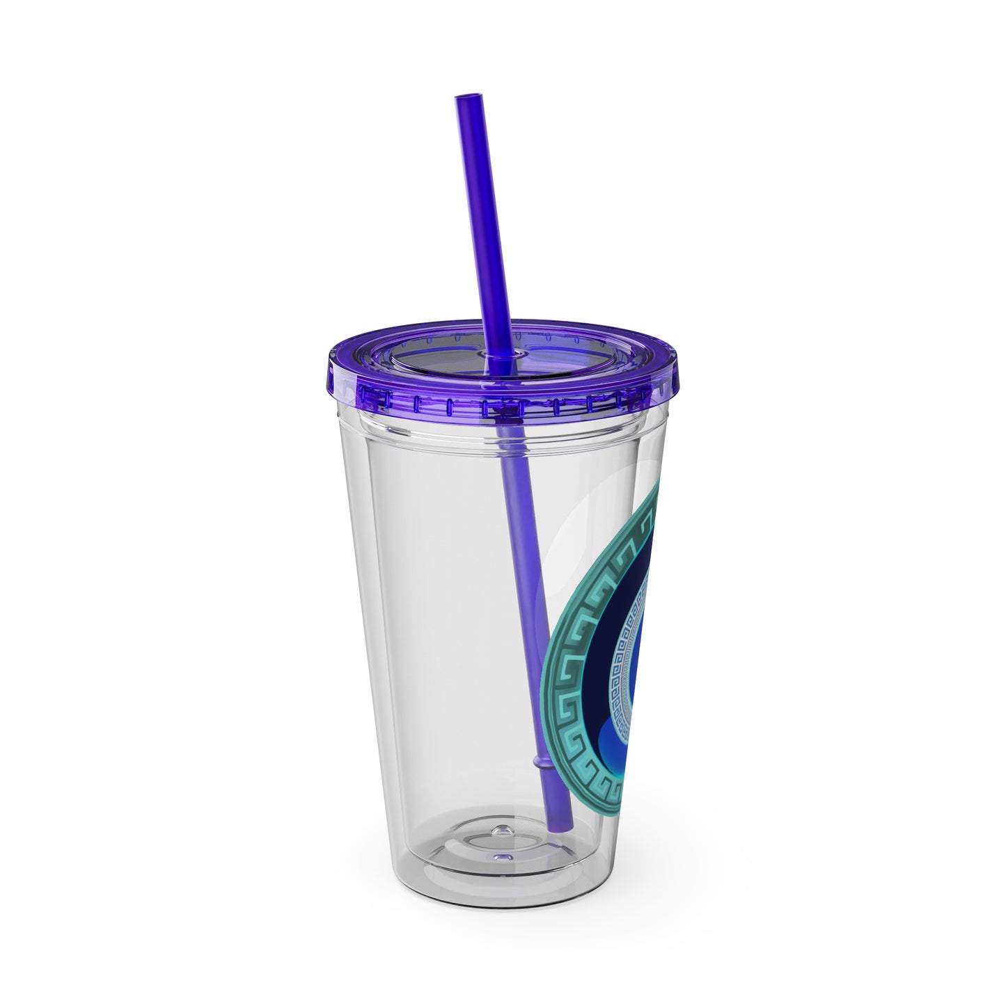 Mati Evil Eye Sunsplash Tumbler with Straw, 16oz