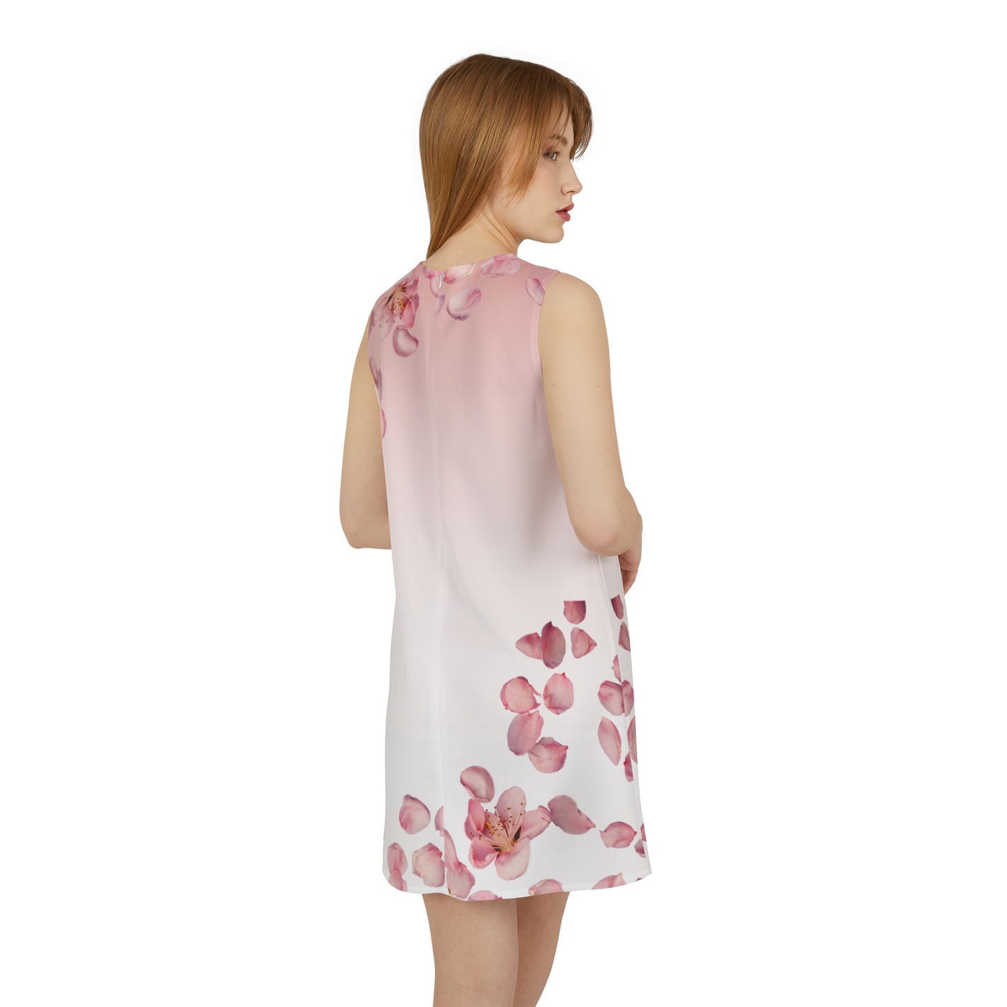Pink Floral A-line Sleeveless Dress Kiki Collection