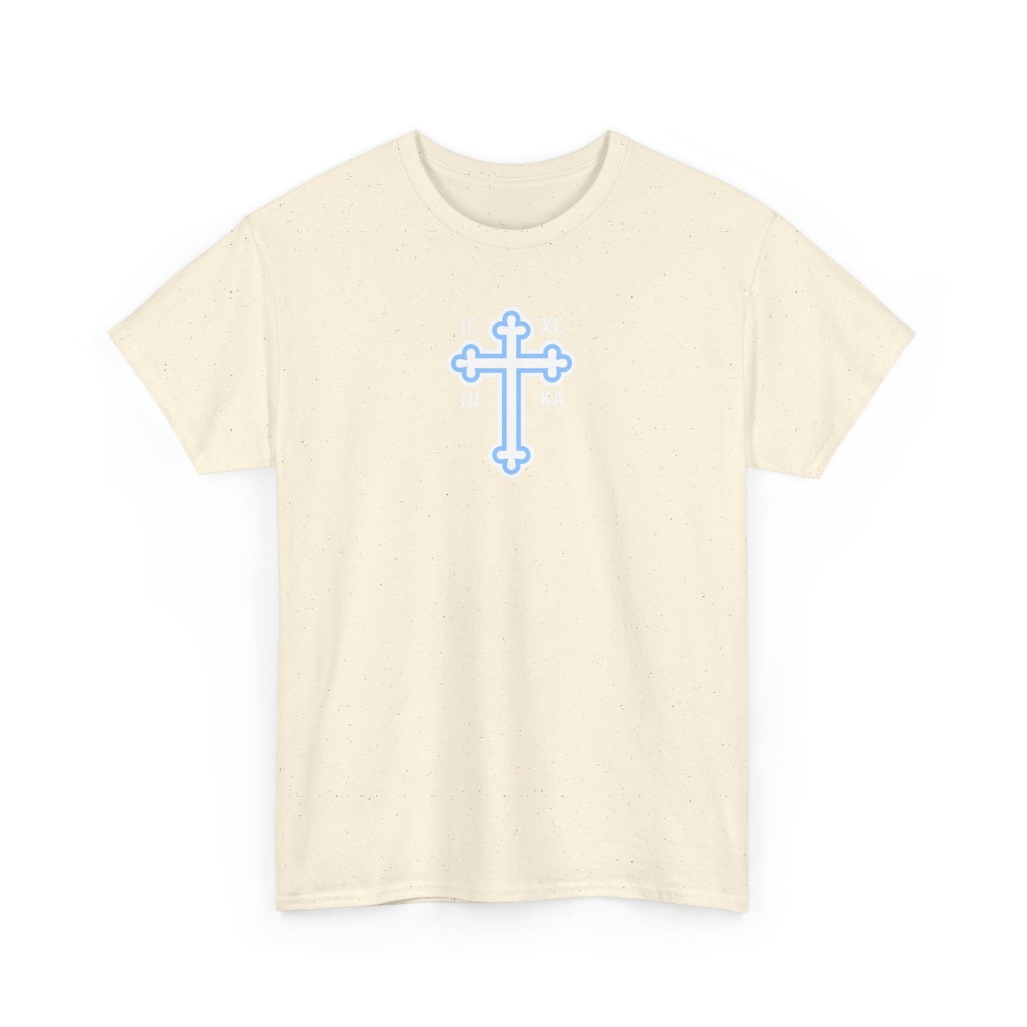 Greek Orthodox Cross White Blue GOYA Unisex Heavy Cotton Tee