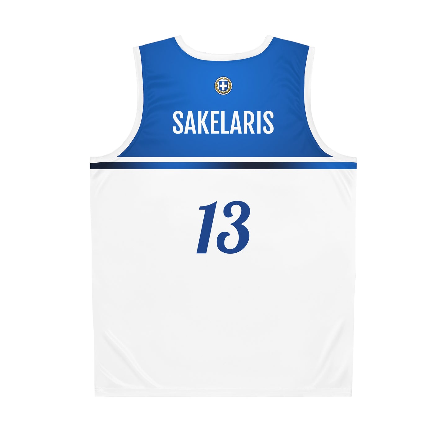 Greece White Blue Basketball Jersey
