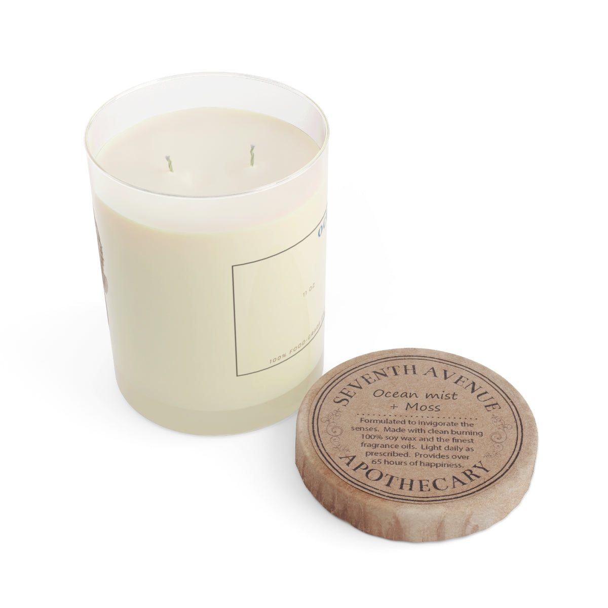 Ocean Mist Seahorse Scented Candle - Full Glass, 11oz