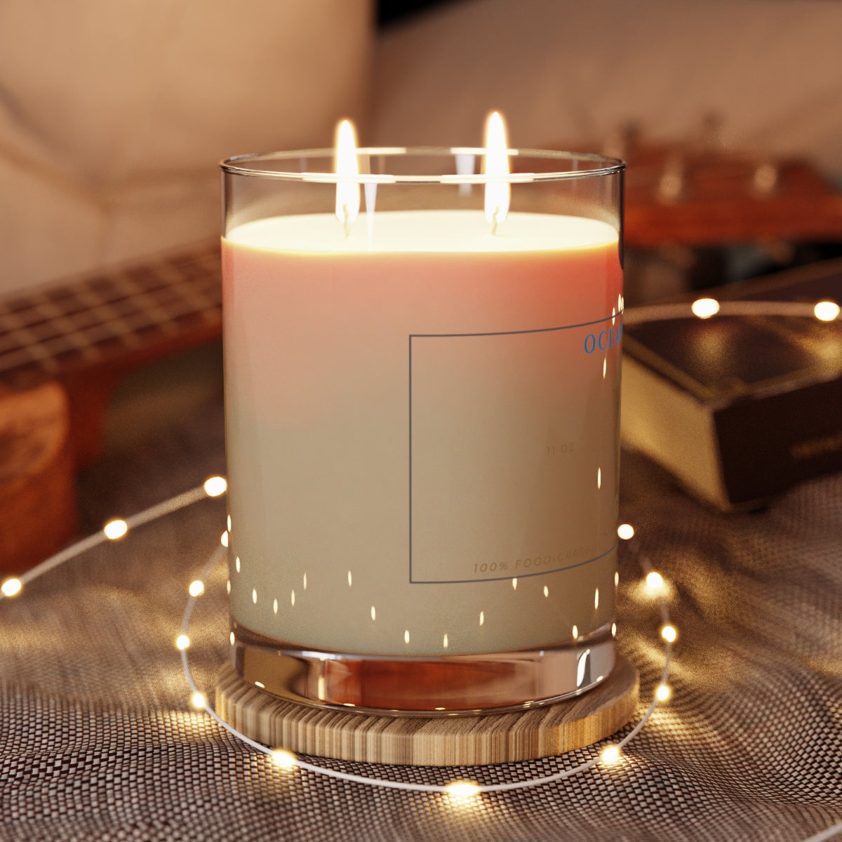 Ocean Mist Seahorse Scented Candle - Full Glass, 11oz