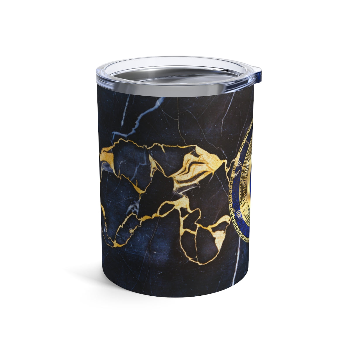 Mati Evil Eye Gold Blue Marble Tumbler 10oz