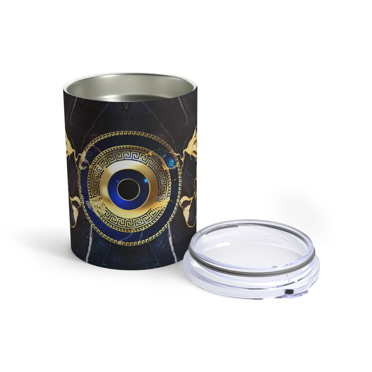 Mati Evil Eye Gold Blue Marble Tumbler 10oz
