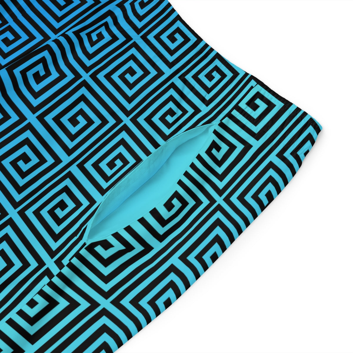 Aqua Greek Key Men's Board Shorts Yanni Collection