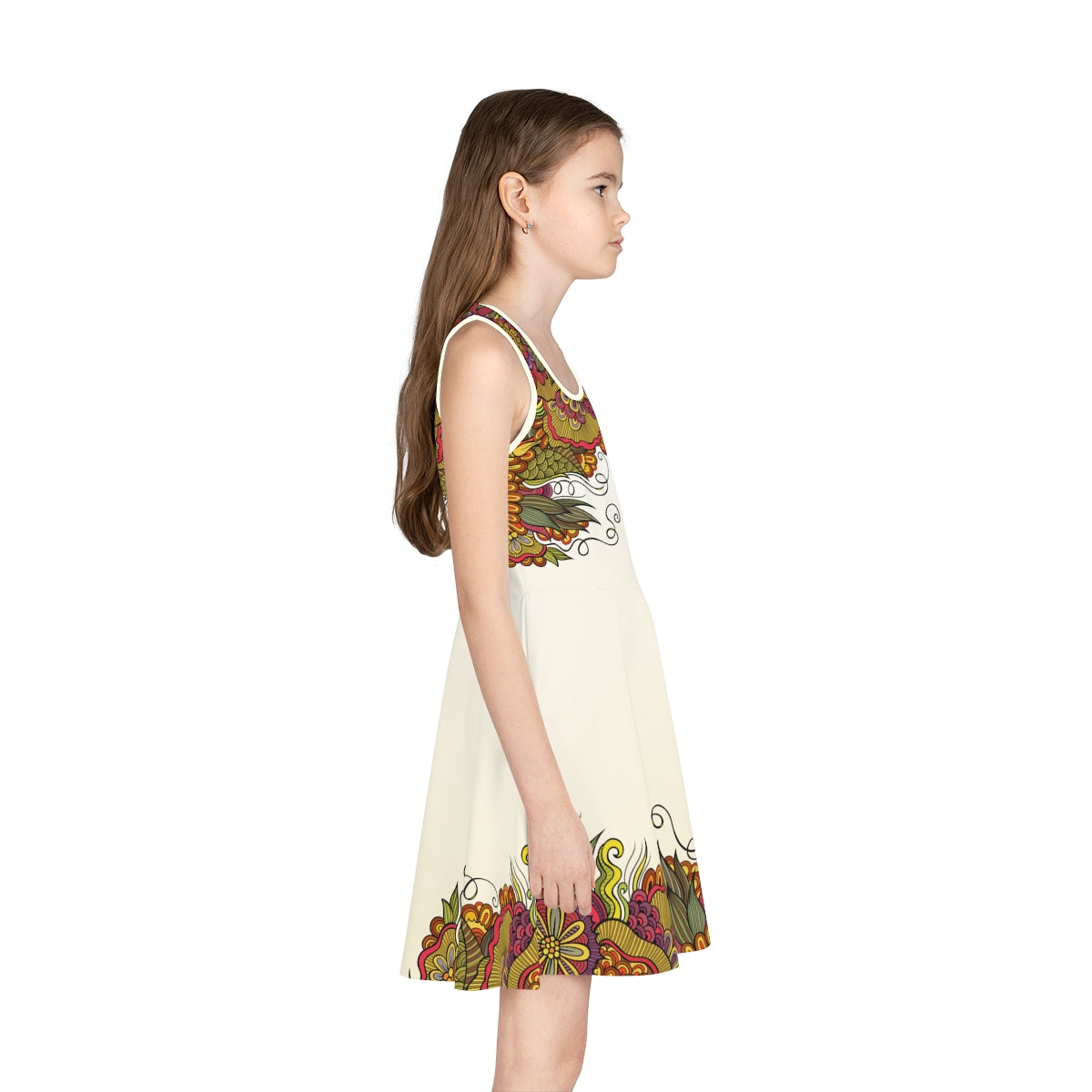 Floral Girls' Sleeveless Yellow Sundress Kiki Collection