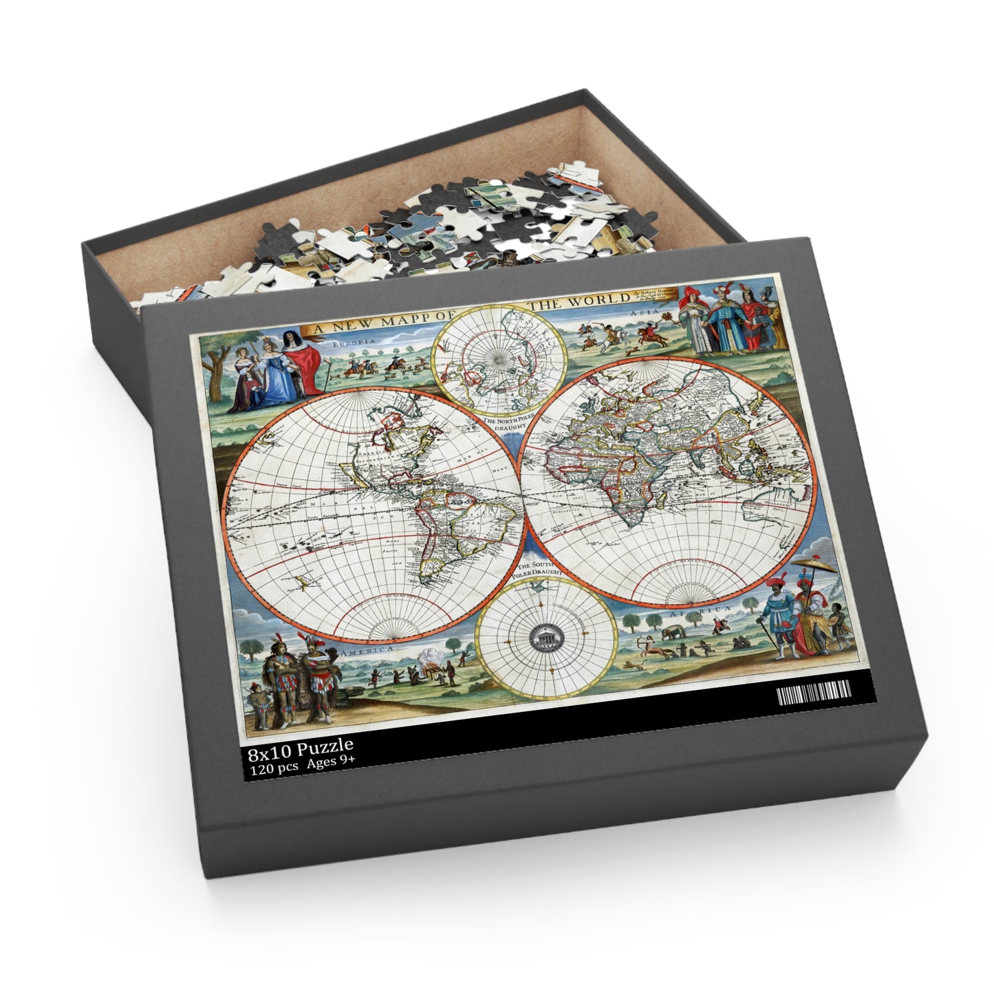 Atlas 1676 Map of the World Institute Natural Philosophy Puzzle (120, 252, 500-Piece)