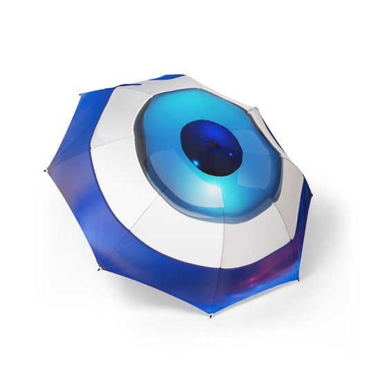 Mati Evil Eye Blue Semi-Automatic Foldable Umbrella