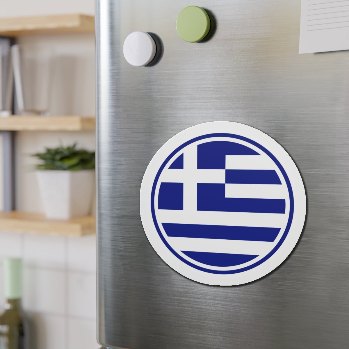 Greek Flag Circle Die-Cut Magnet