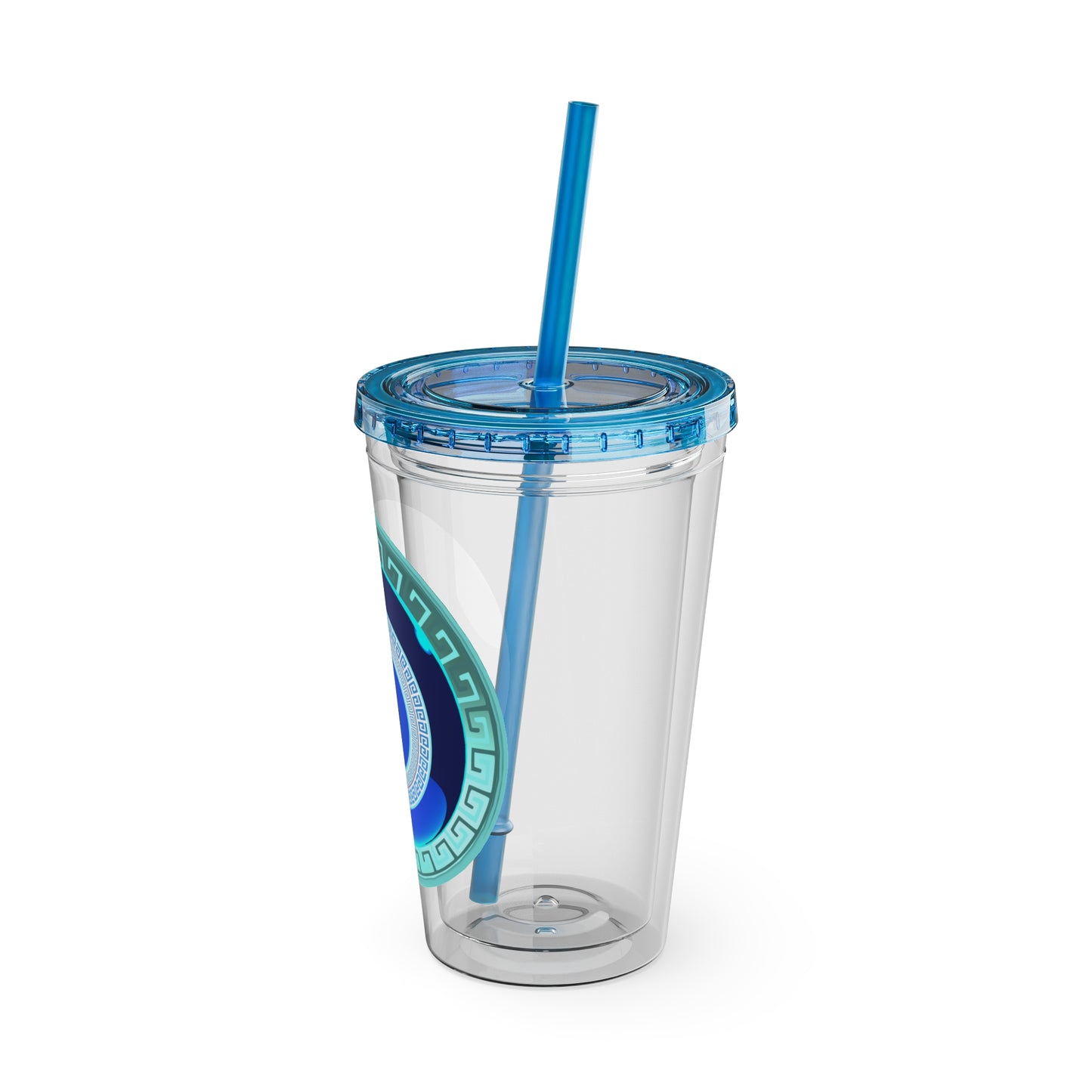 Mati Evil Eye Sunsplash Tumbler with Straw, 16oz