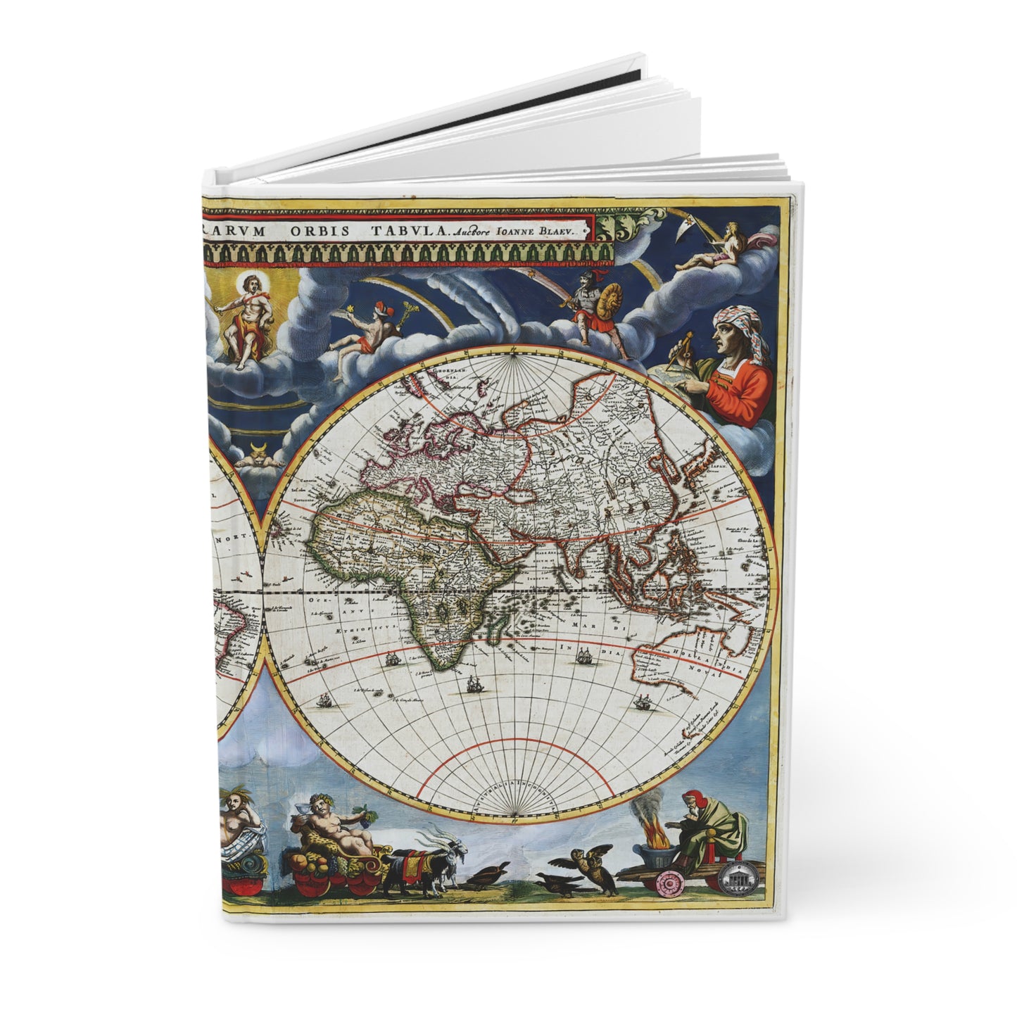 Atlas - 1662 Map Johannes Blaeu Hardcover Journal