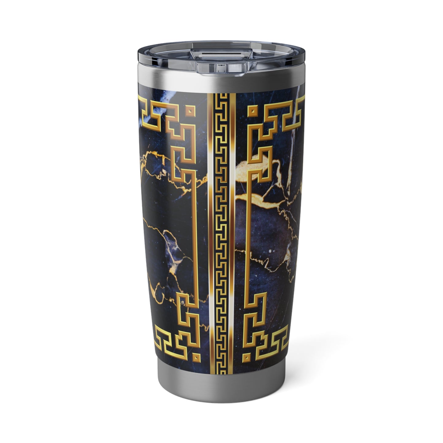 Evil Eye Greek Key Blue Gold Stainless Tumbler 20oz